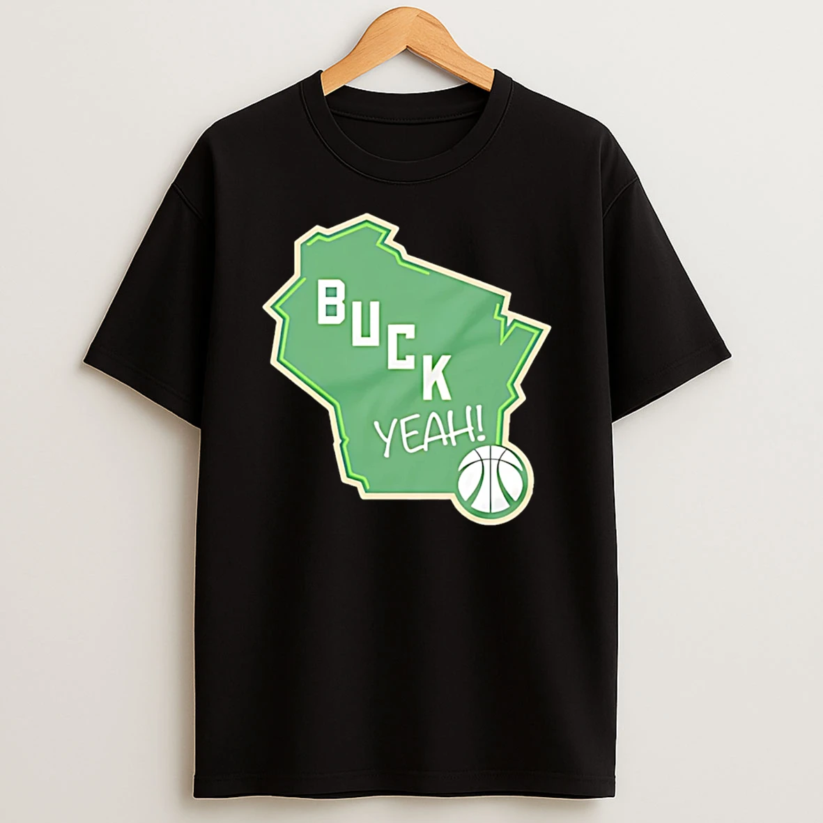 Milwaukee Bucks Alternate Logo Green Map T Shirt