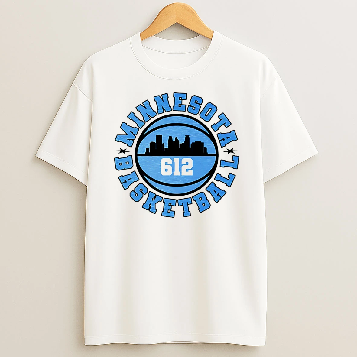 Minnesota Basketball 612 City Skyline T Shirt