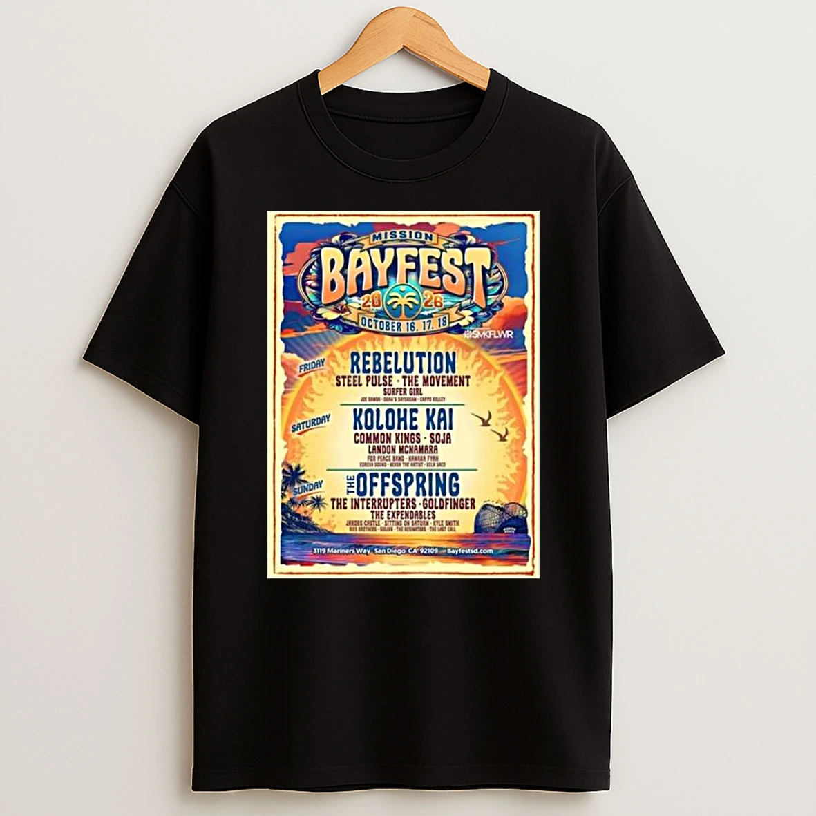 Mission Bayfest Full Lineup In San Diego California At 3119 Mariners Way On October 16 17 18 2026 T Shirt