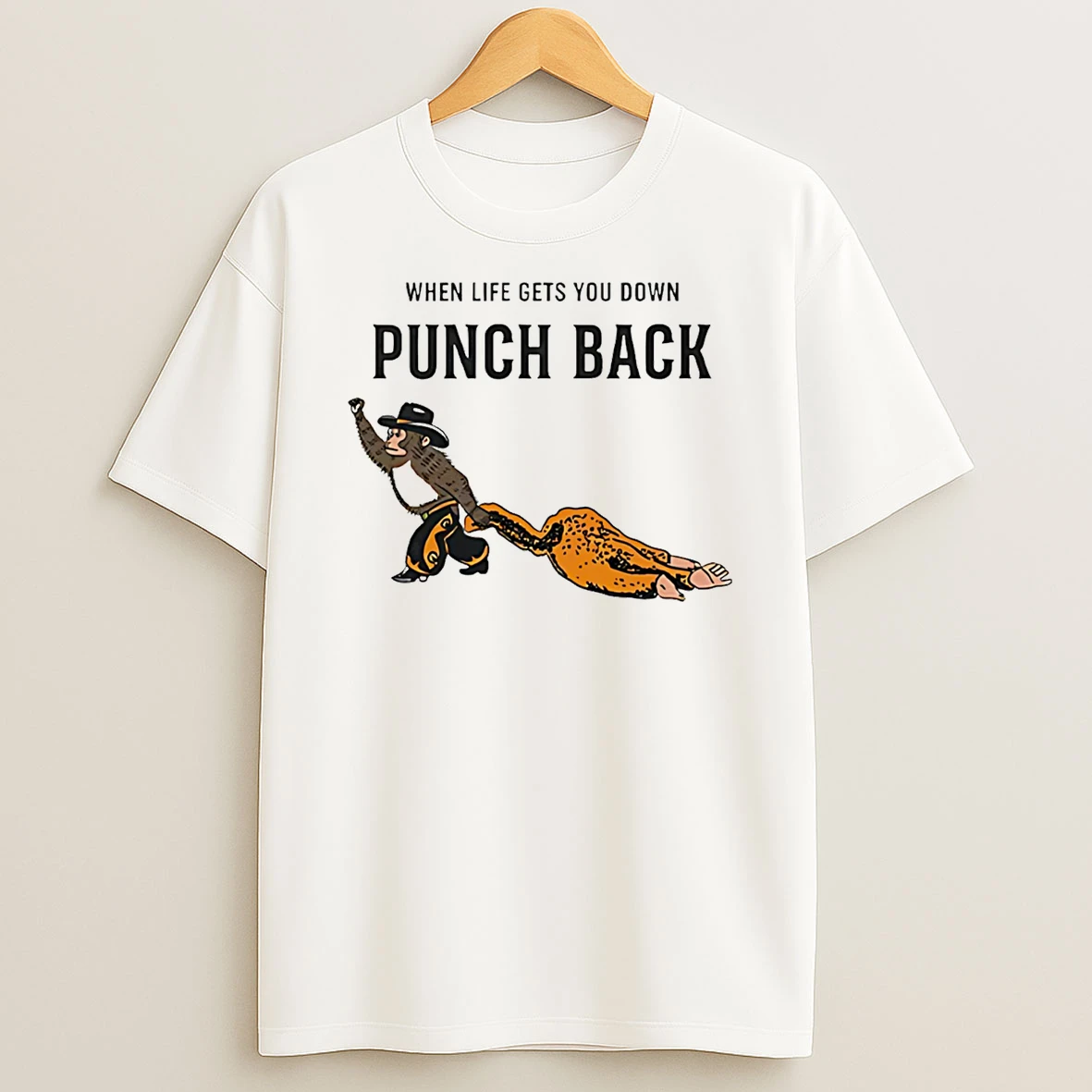 Monkey Punch When Life Gets You Down Punch Back T Shirt