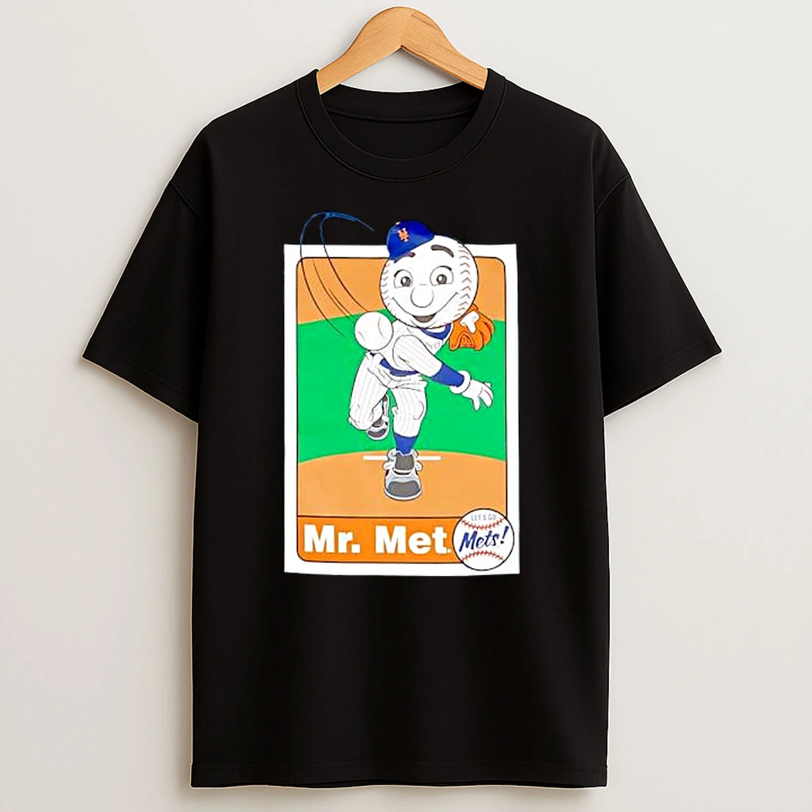 Mr Met Lets Go Mets Baseball T Shirt