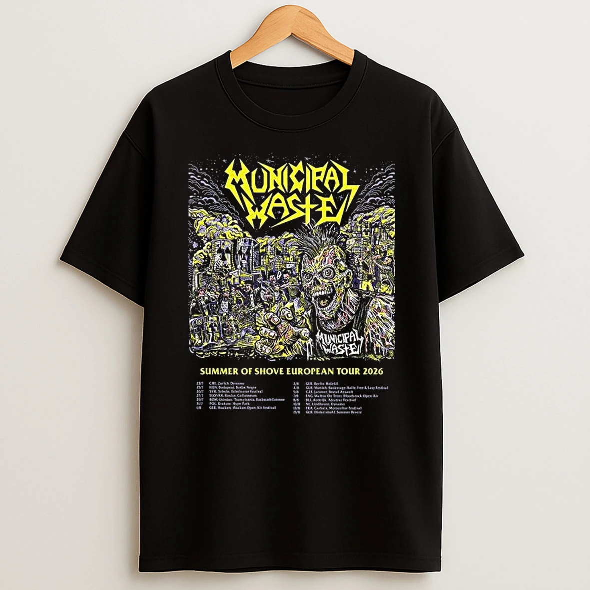 Municipal Waste Summer Of Shove European Tour 2026 T Shirt