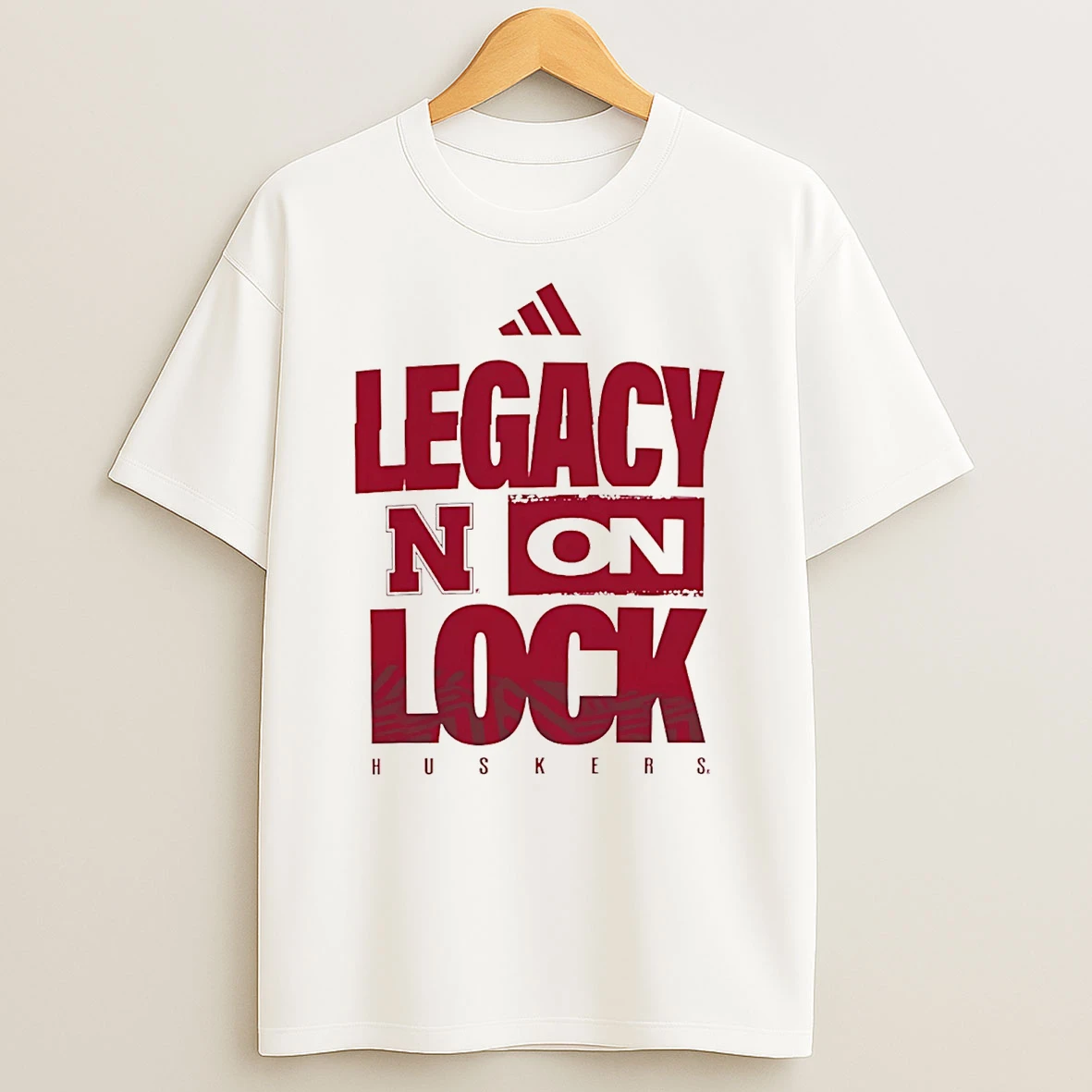 Nebraska Cornhuskers Legacy On Lock Logo T Shirt