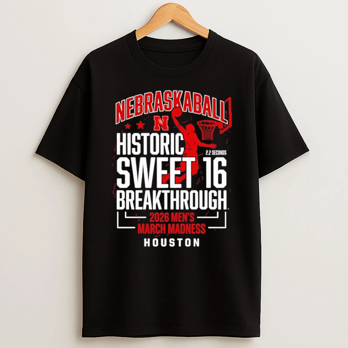 Nebraska Cornhuskers Sweet 16 2026 Mens March Madness Logo T Shirt