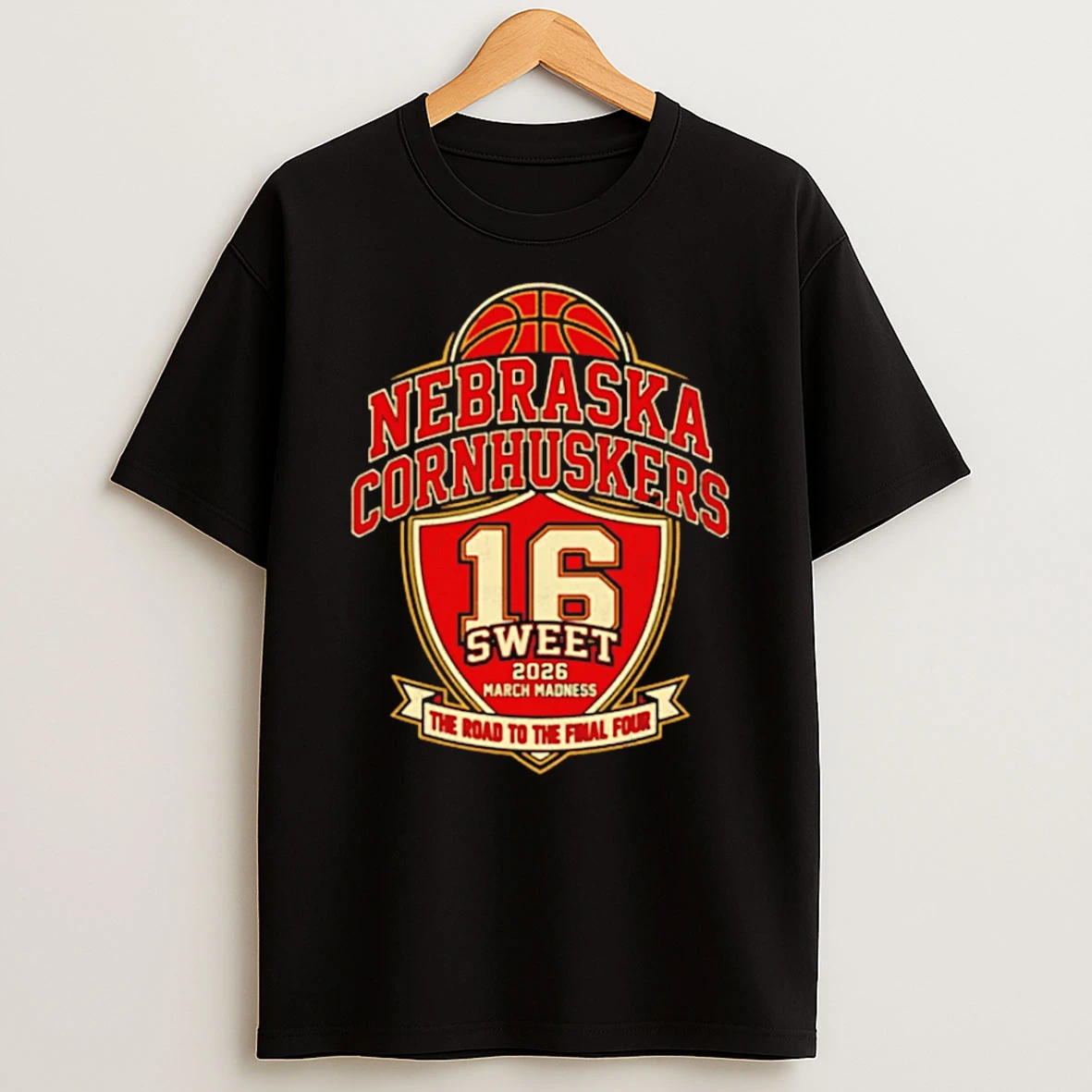 Nebraska Cornhuskers Sweet 16 2026 Mens March Madness The Road To The Final Four T Shirt