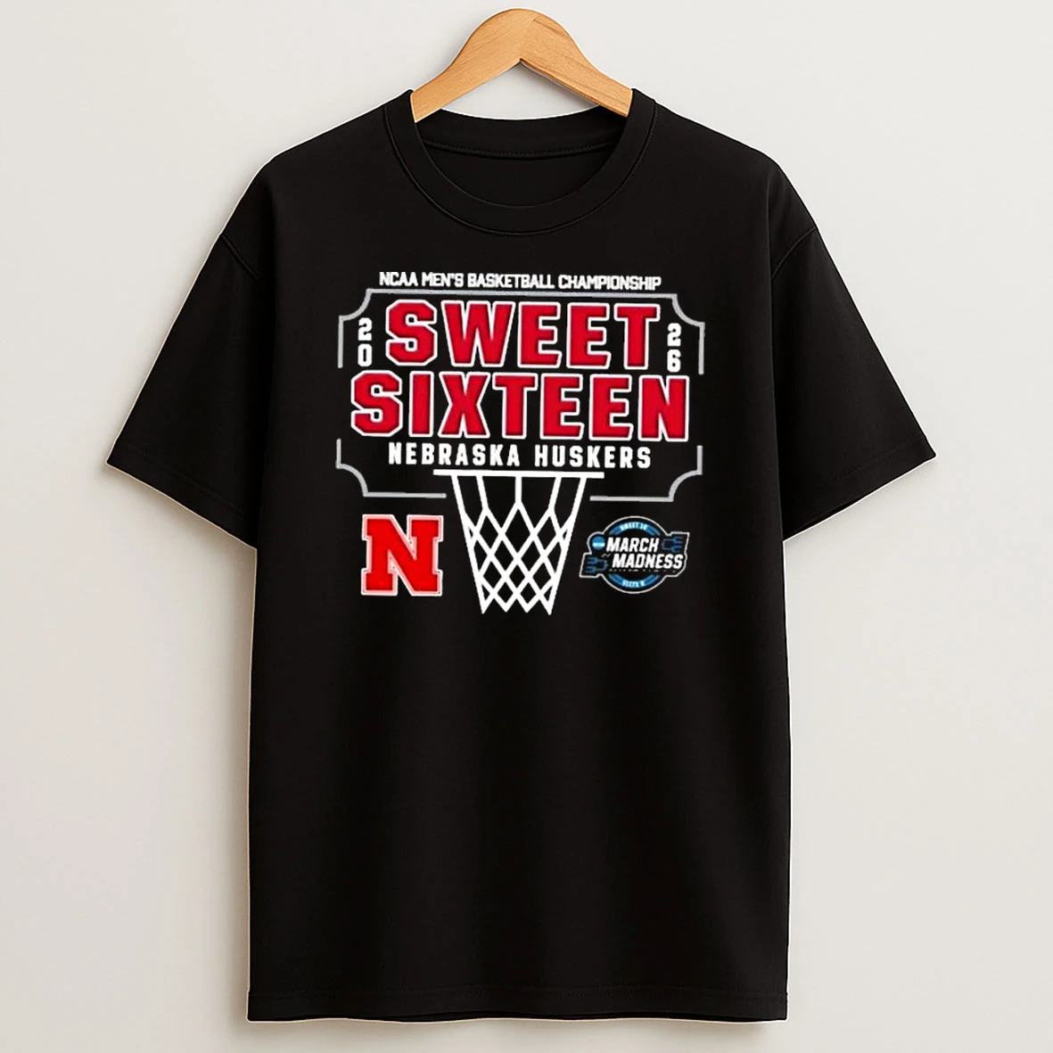 Nebraska Huskers 2026 Ncaa Di Mens Basketball March Madness Sweet 16 Bound T Shirt