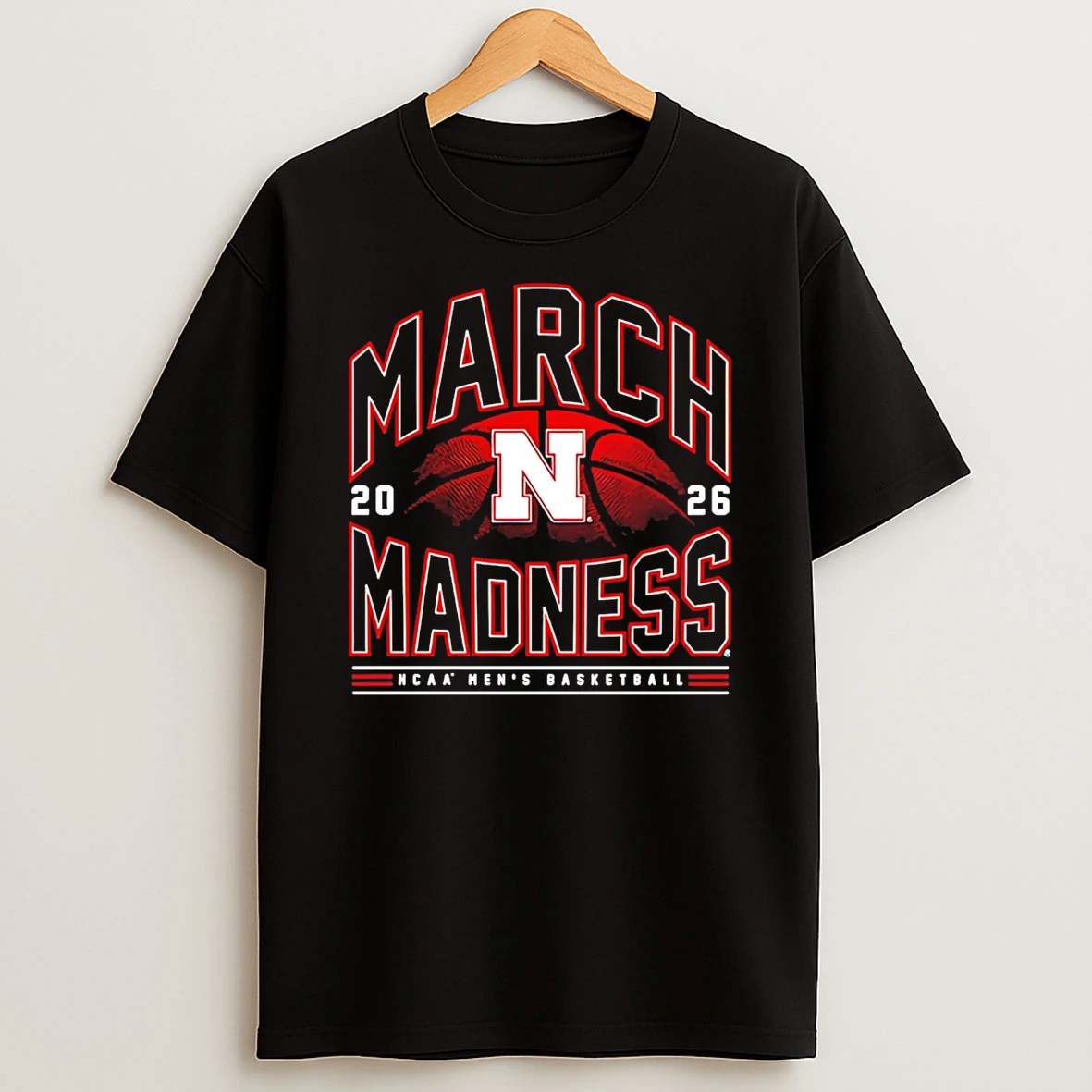 Nebraska Mens Basketball Ncaa March Madness 2026 Logo T Shirt