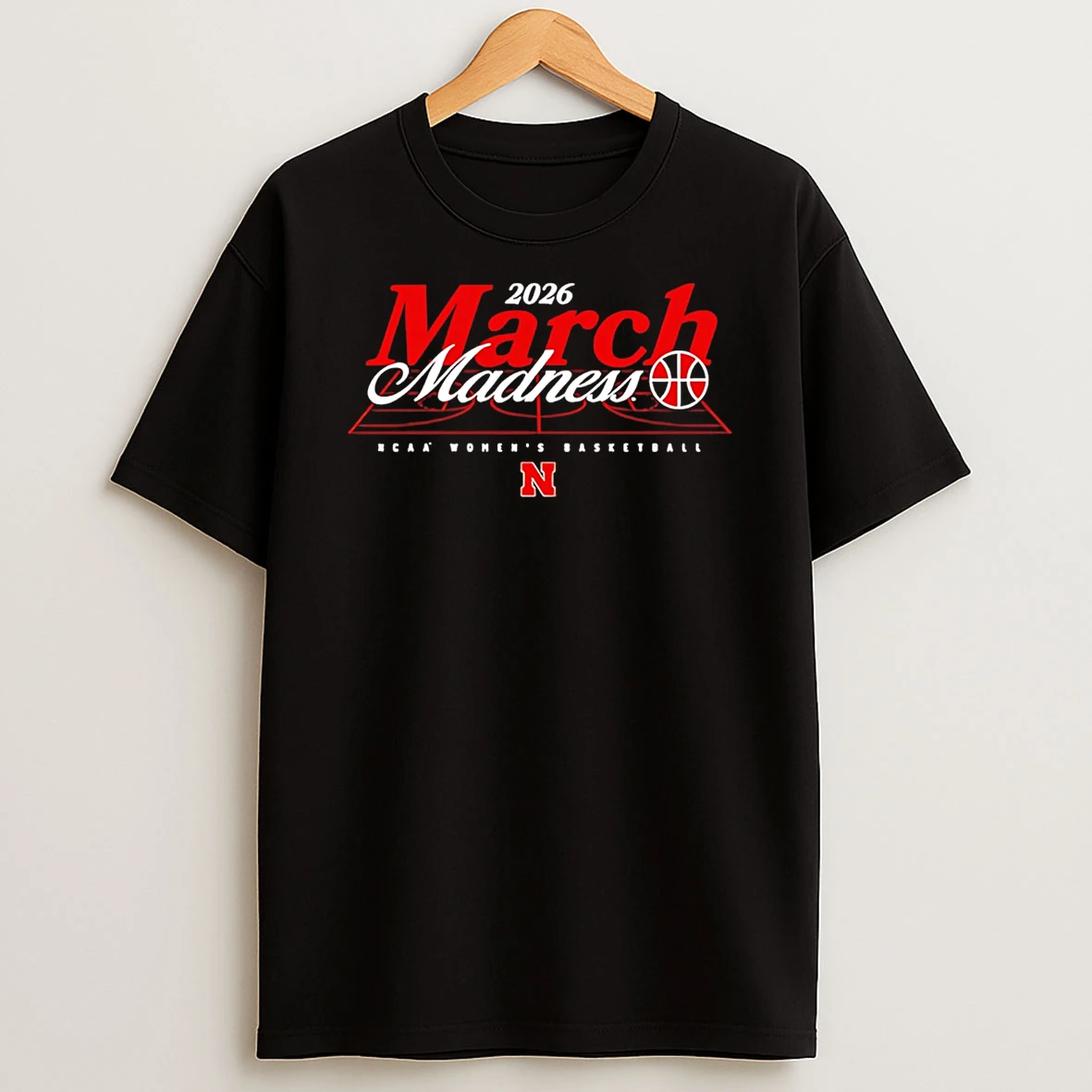 Nebraska Womens Basketball Ncaa March Madness 2026 Logo T Shirt