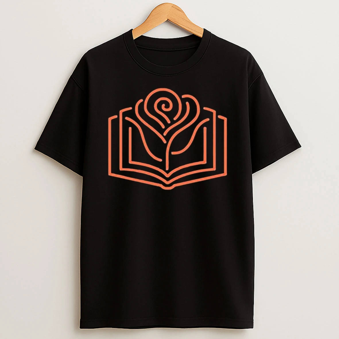 Neon Rose In The Books T Shirt