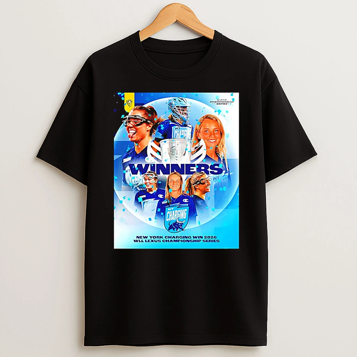 New York Charging Womens Lacrosse 2026 Wll Lexus Championship Series Winners T Shirt