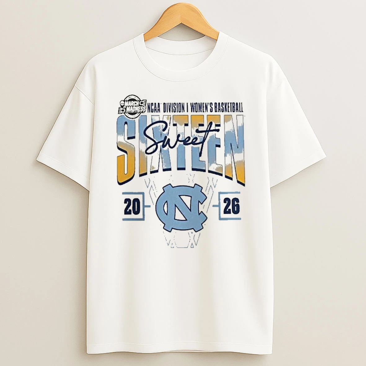 North Carolina Tar Heels 2026 Ncaa Womens Basketball Tournament March Madness Sweet 16 T Shirt
