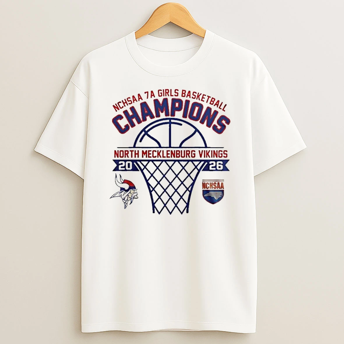 North Mecklenburg Vikings 2026 Nchsaa 7a Girls Basketball Champions T Shirt