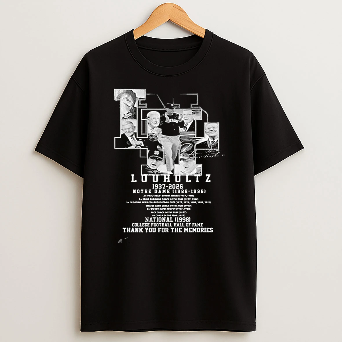 Notre Dame Fighting Irish Legacy Of Lou Holtz 1937 2026 T Shirt