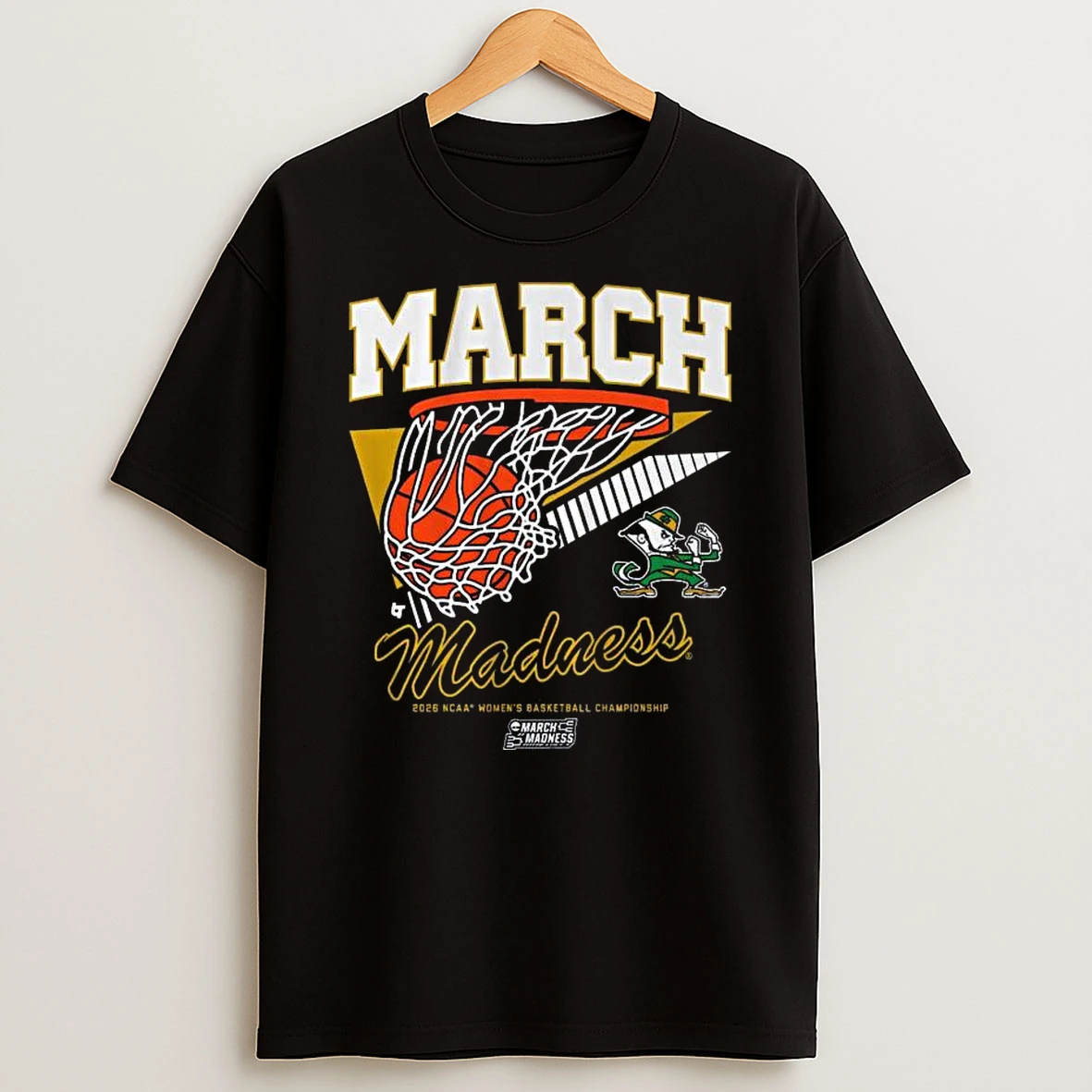 Notre Dame Fighting Irish Wbb 2026 March Madness Retro Swish T Shirt