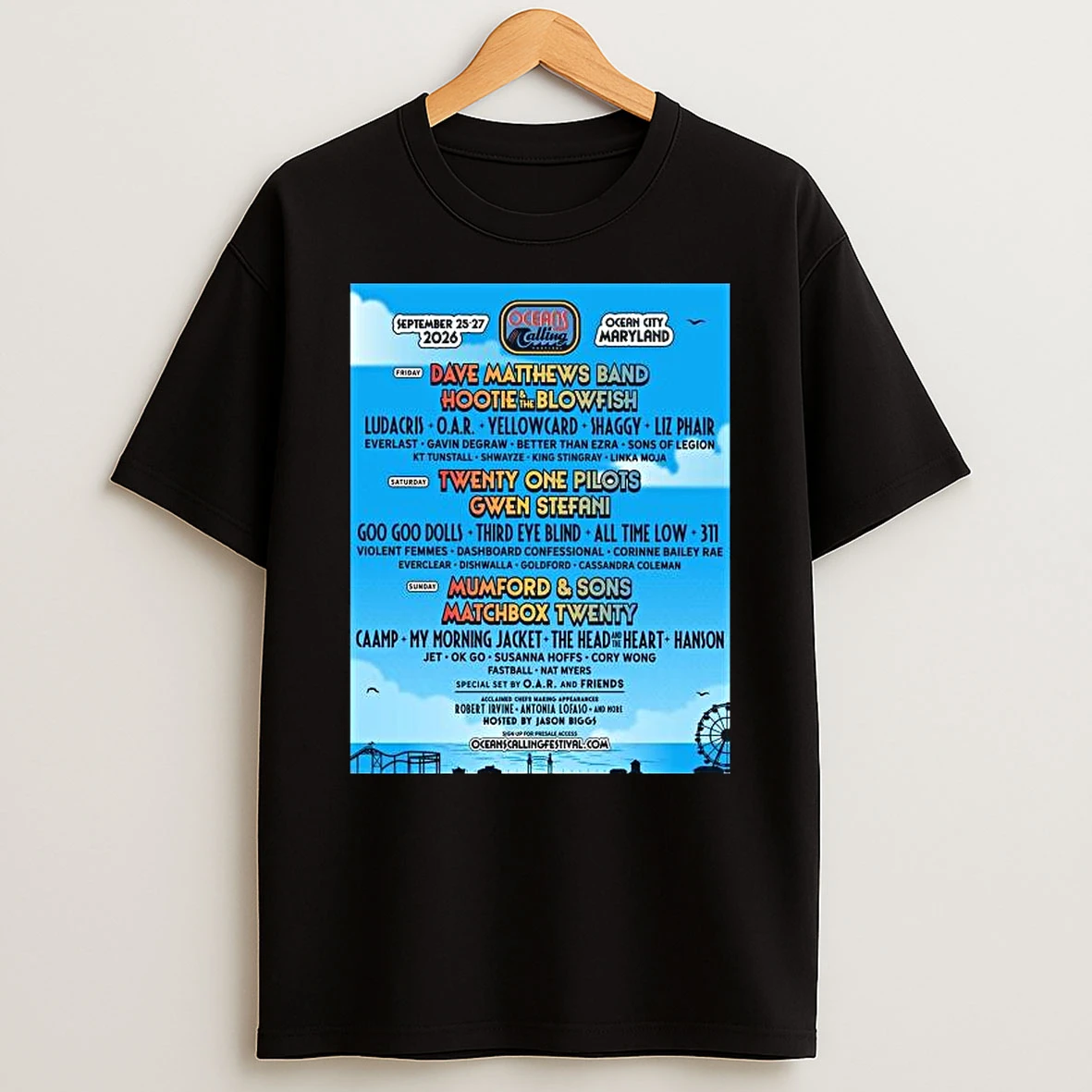 Oceans Calling Festival Full Lineup In Ocean City Maryland On September 25 27 2026 T Shirt