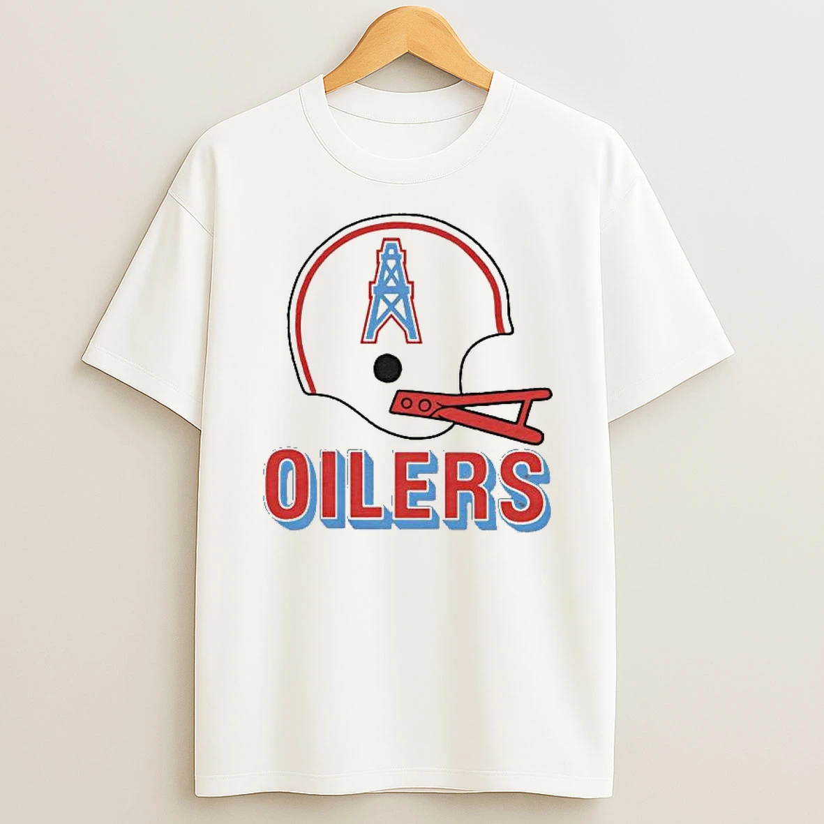 Oilers Football Big Helmet T Shirt