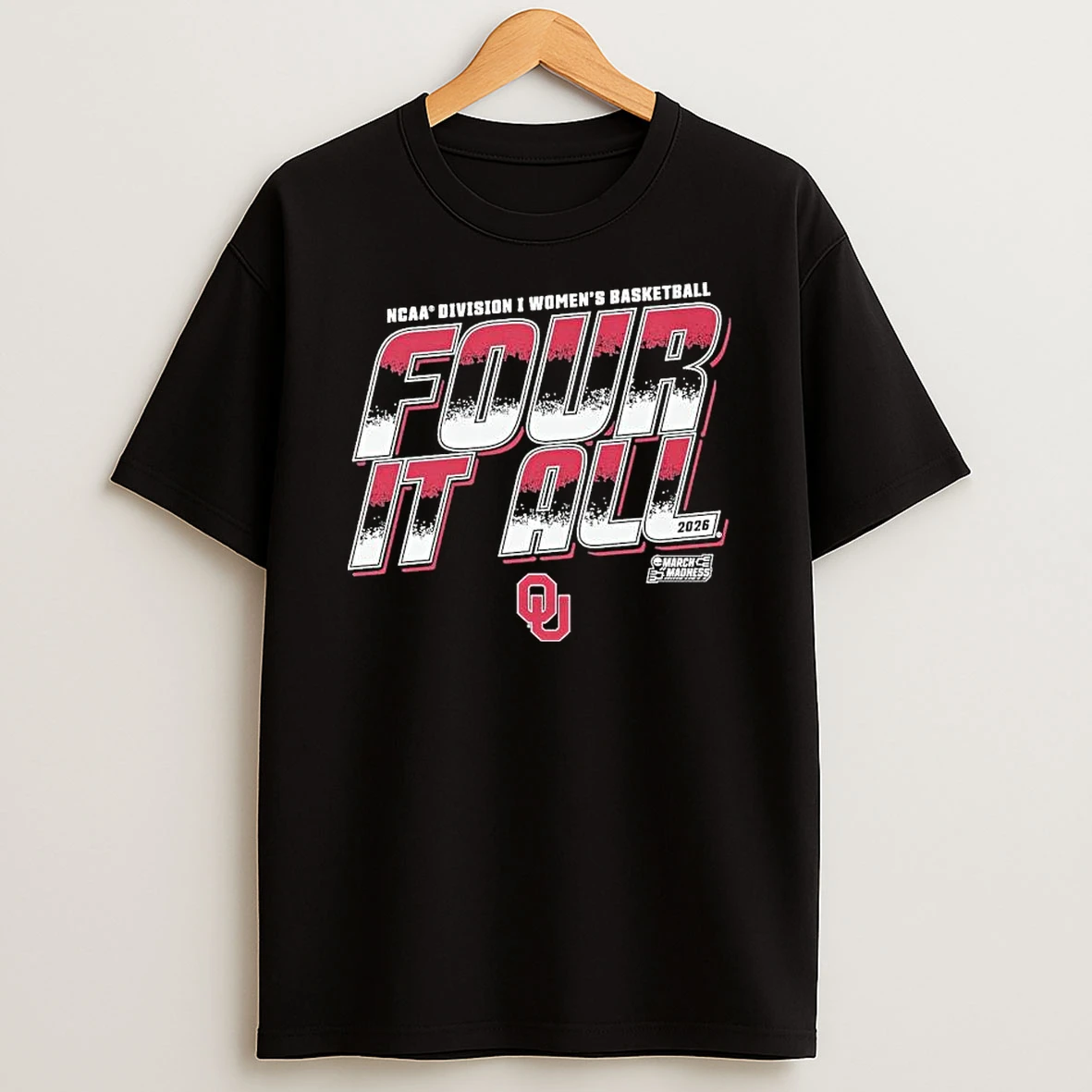 Oklahoma Sooners 2026 Ncaa Division I Womens Basketball Four It All T Shirt