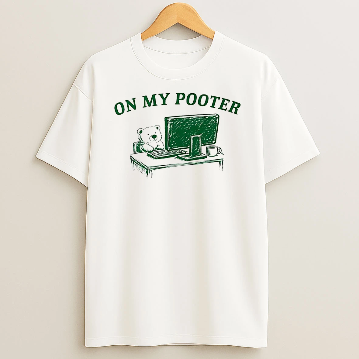 On My Pooter Bear Cartoon T Shirt