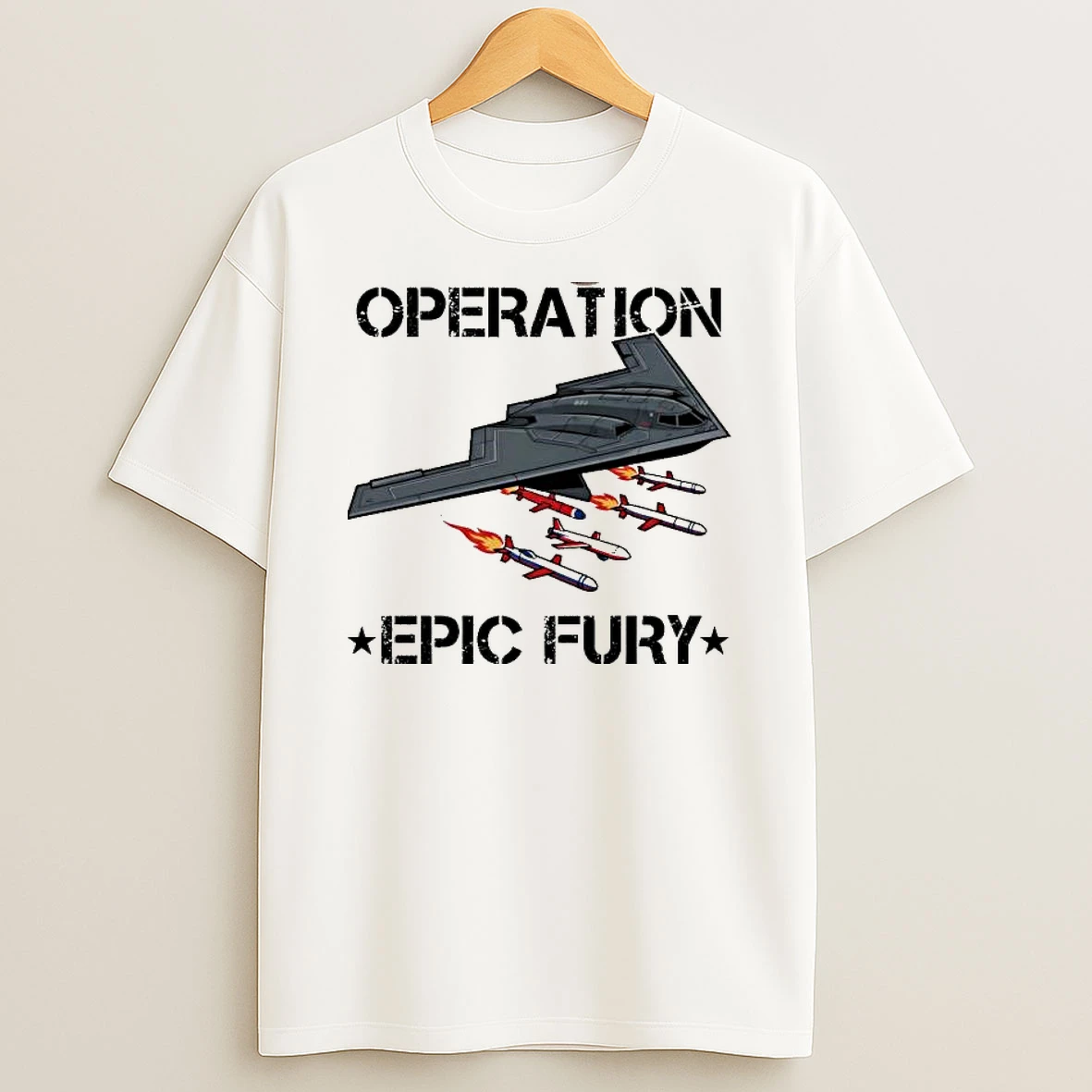 Operation Epic Fury American Flag Aircraft T Shirt