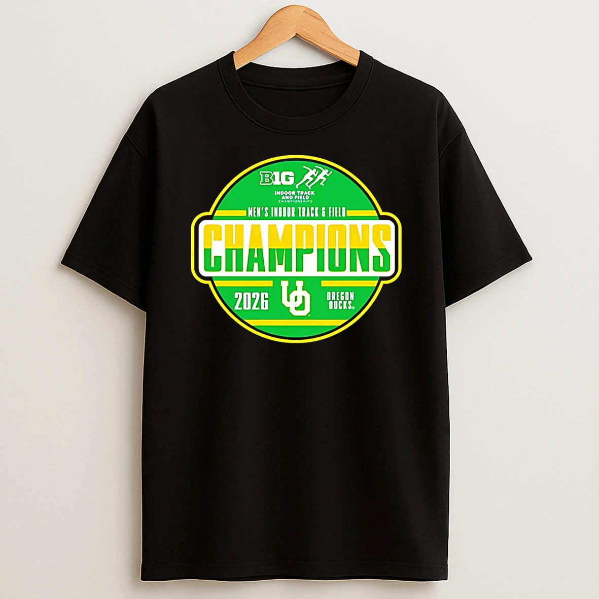 Oregon Ducks 2026 Big Ten Mens Indoor Track Field Champions T Shirt