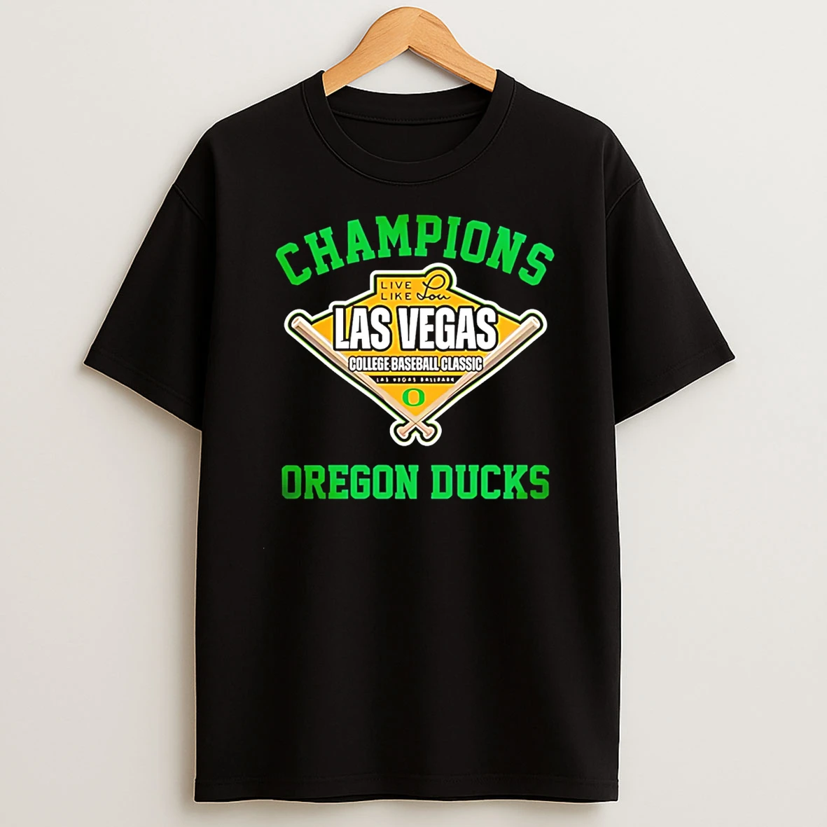 Oregon Ducks Live Like Lou Las Vegas College Baseball Classic Champions 2026 T Shirt