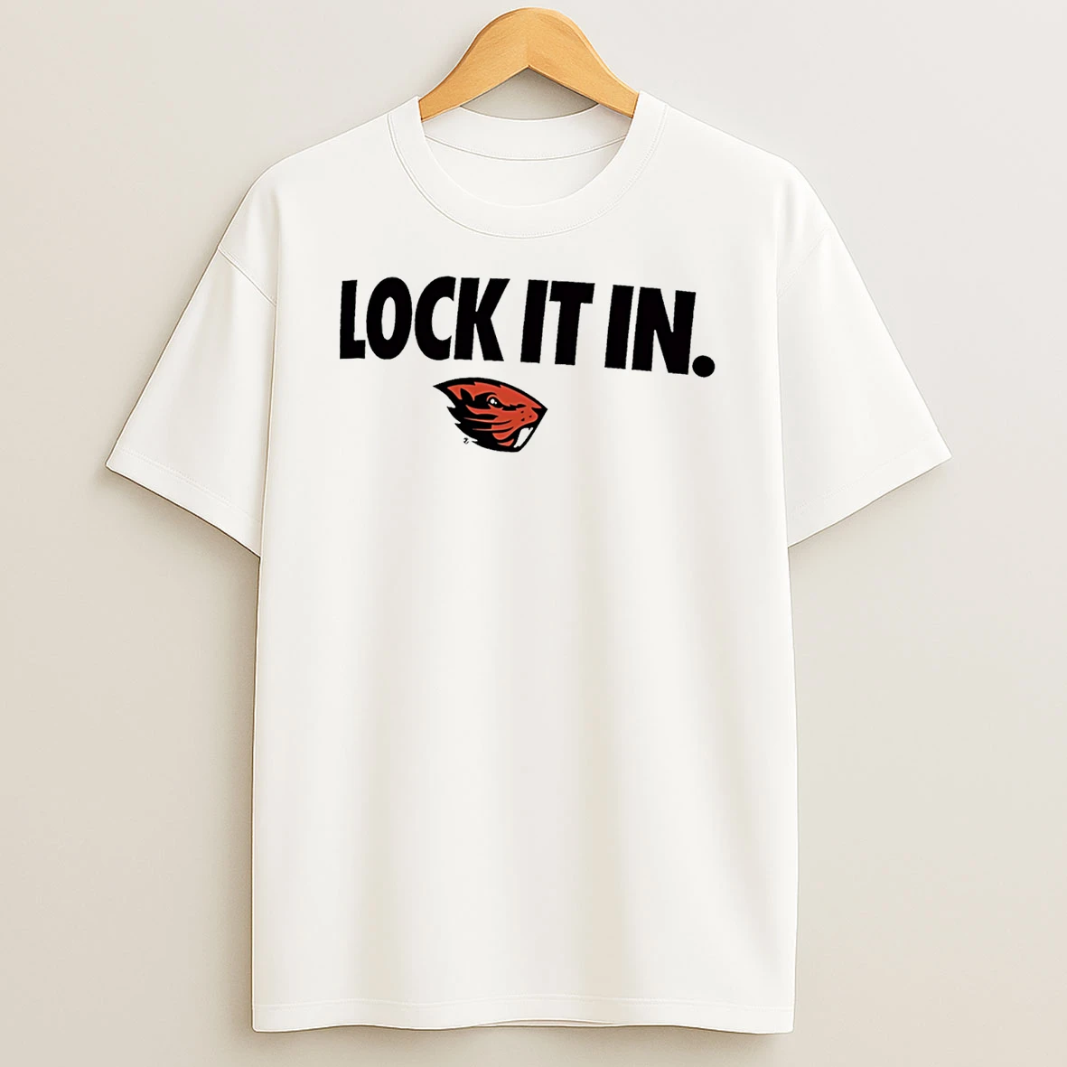 Oregon State Beavers Lock It In Logo T Shirt