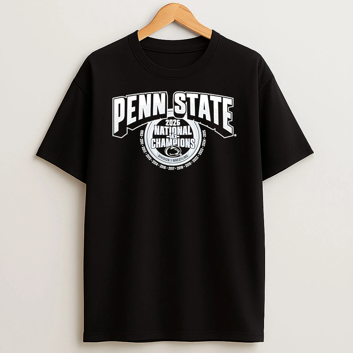 Penn State 2026 14x Wrestling National Champs Logo T Shirt