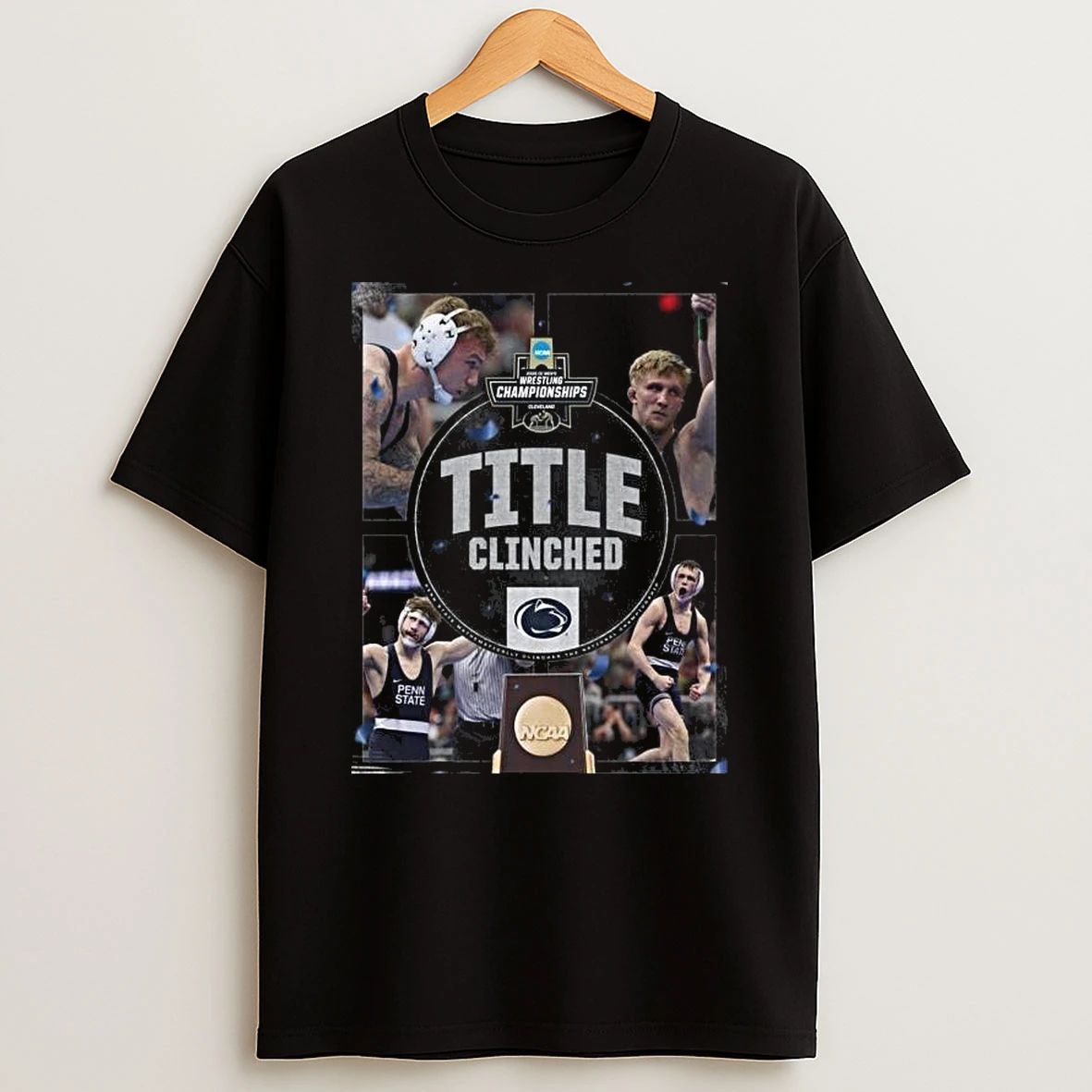 Penn State Nittany Lions 2026 Ncaa Mens Wrestling National Champions Cleveland Title Clinched T Shirt