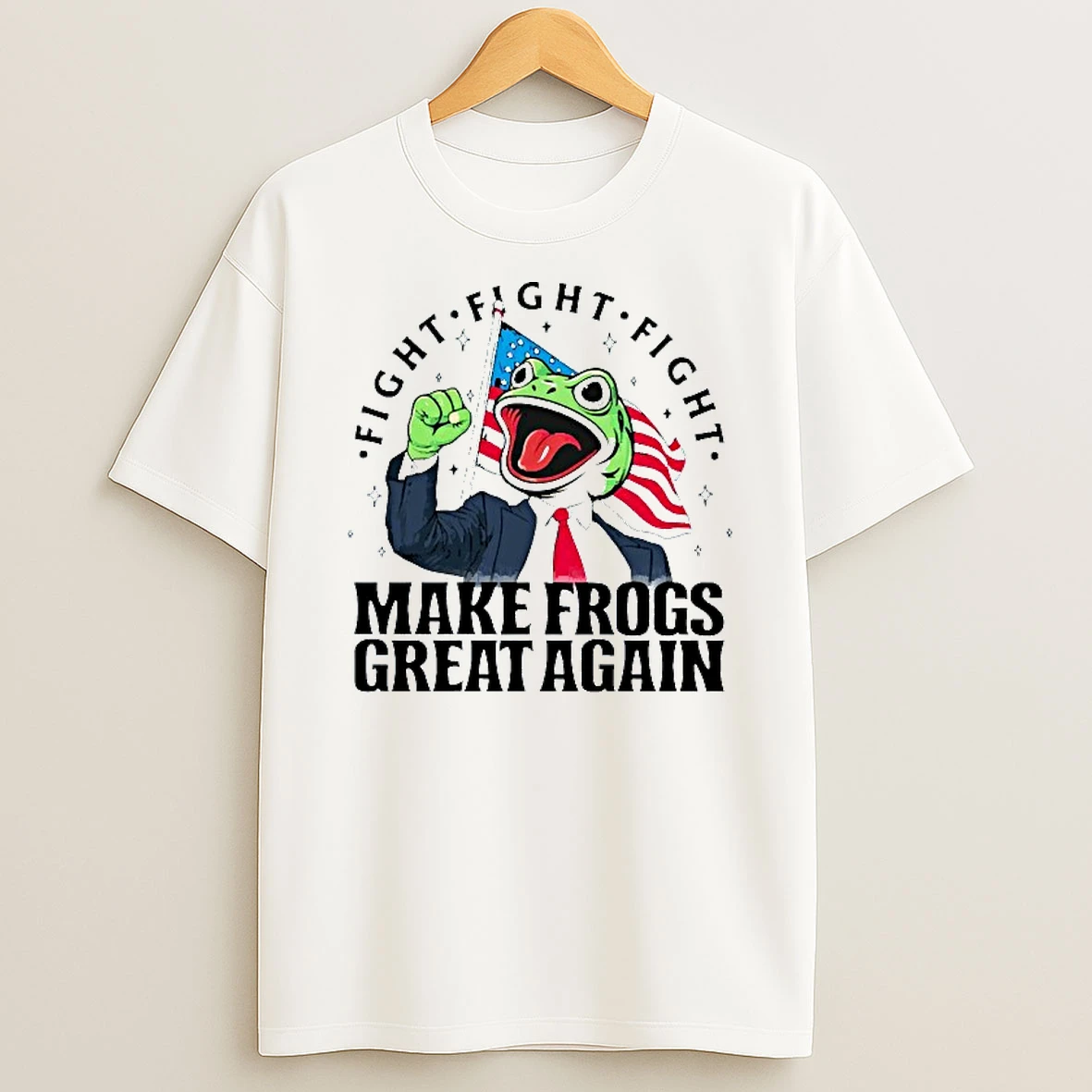 Pepe Wearing Suit Fight Fight Fight Make Frogs Great Again T Shirt