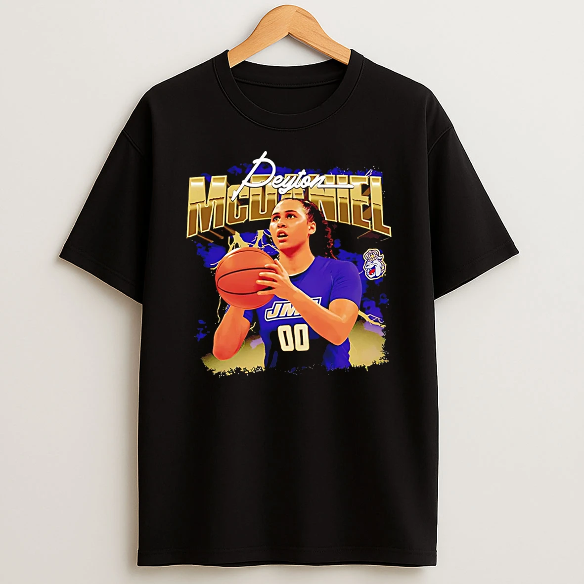 Peyton Mcdaniel Jmu Basketball Ncaa Player Collage T Shirt