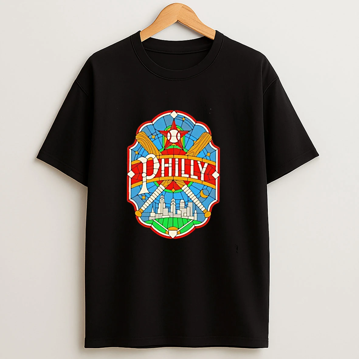 Philadelphia Phillies Stained Glass Baseball T Shirt