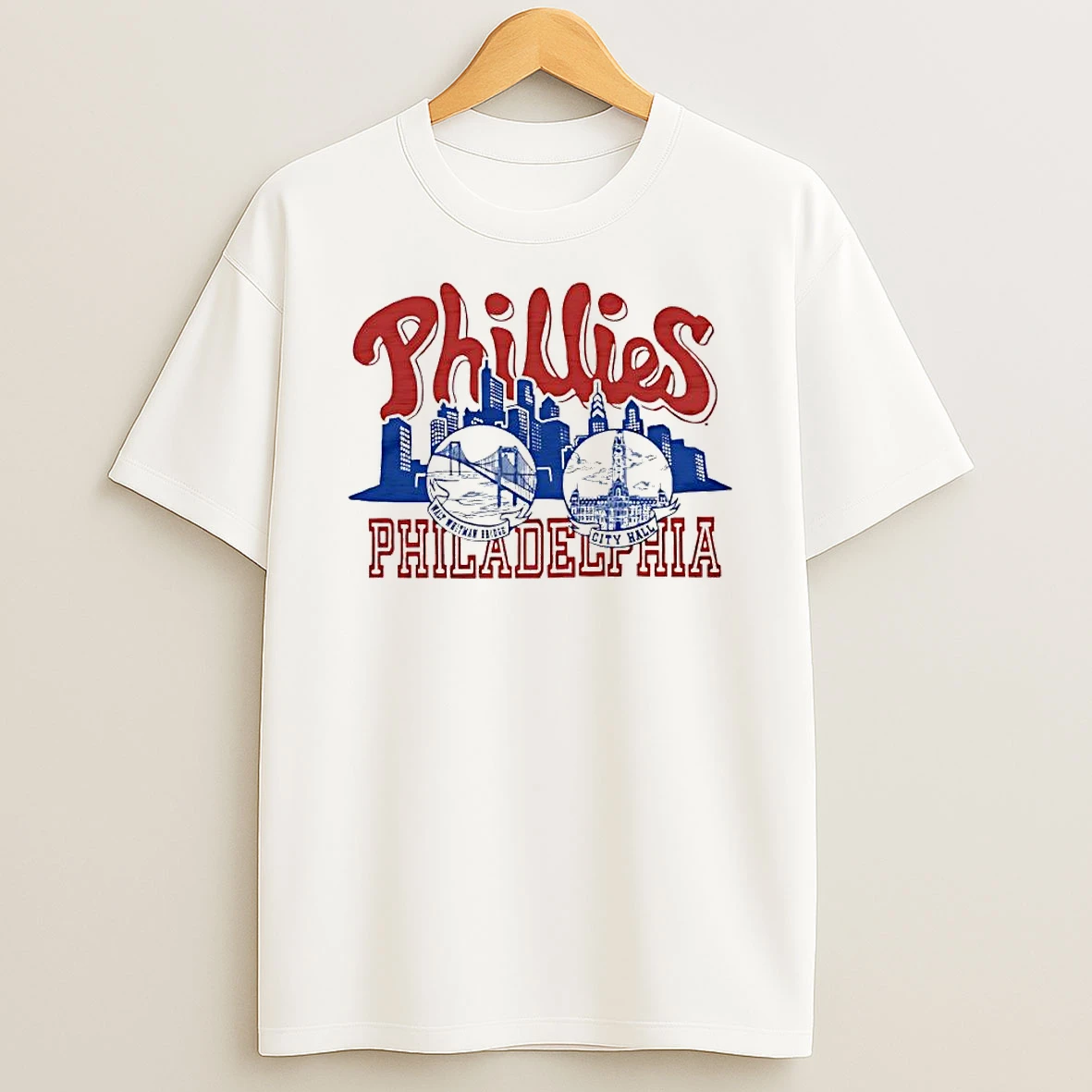 Phillies Philadelphia Walt Whitman Bridge City Hall T Shirt
