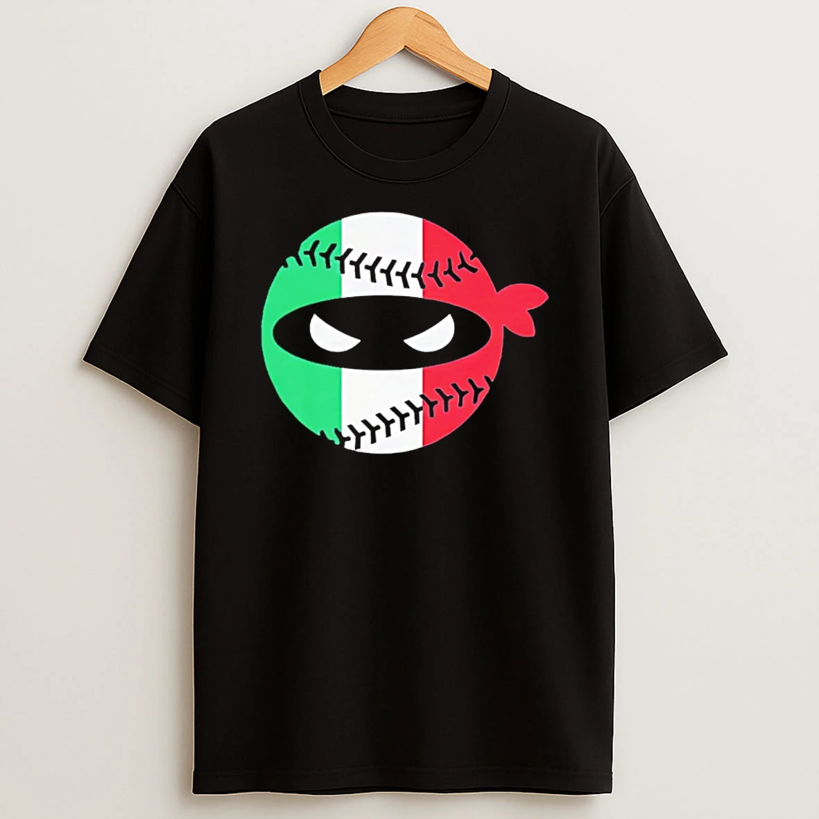Pitching Ninja Italy Baseball T Shirt