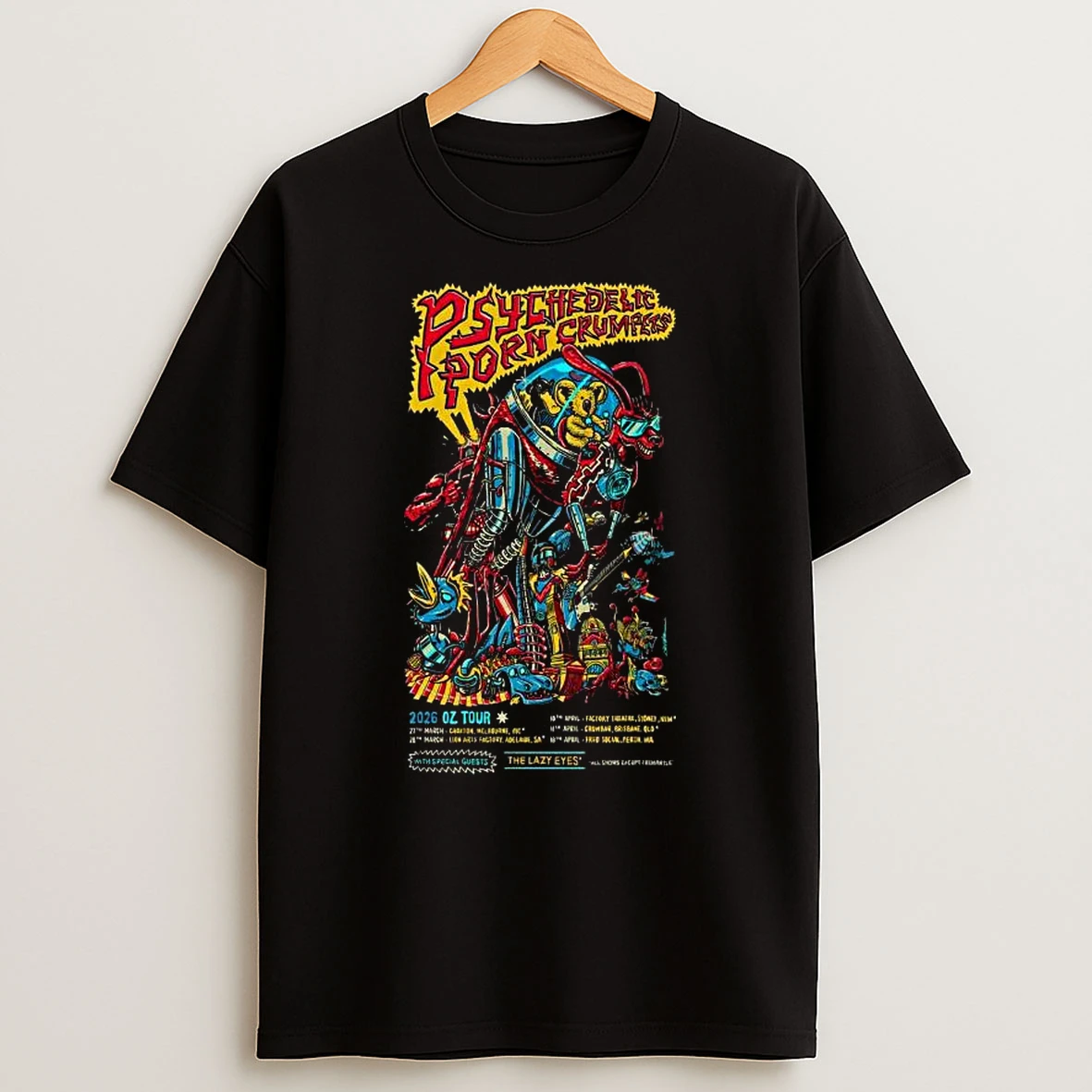Psychedelic Porn Crumpets Oz 2026 Tour T Shirt