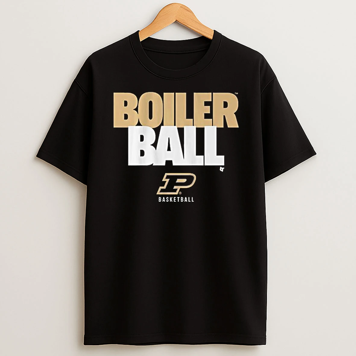 Purdue Basketball Boiler Ball Text Stack T Shirt