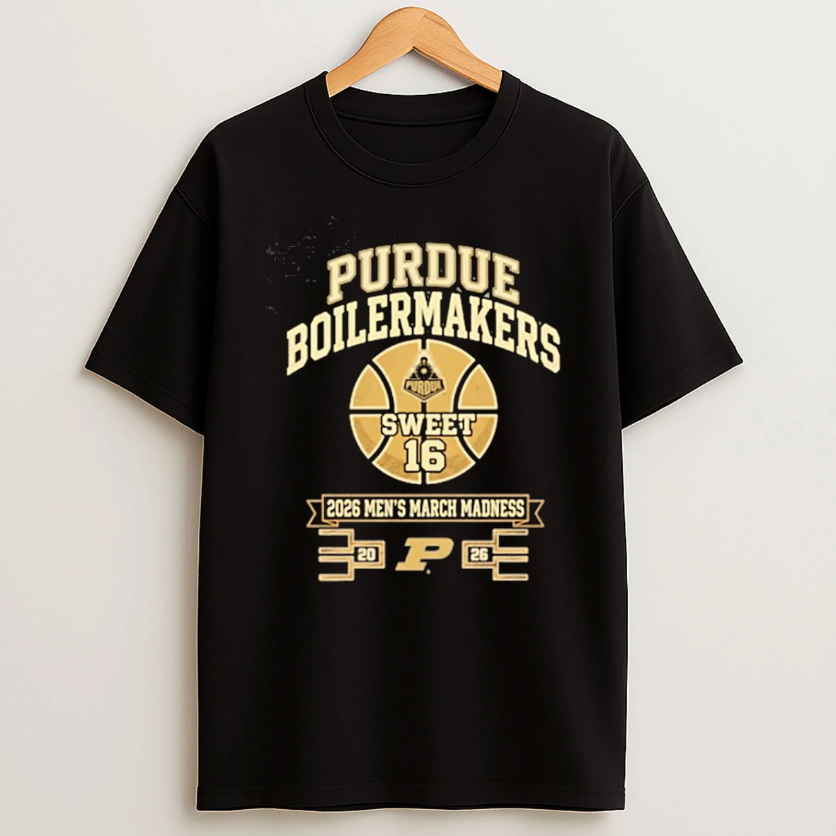 Purdue Boilermakers Sweet 16 2026 Mens March Madness Logo T Shirt