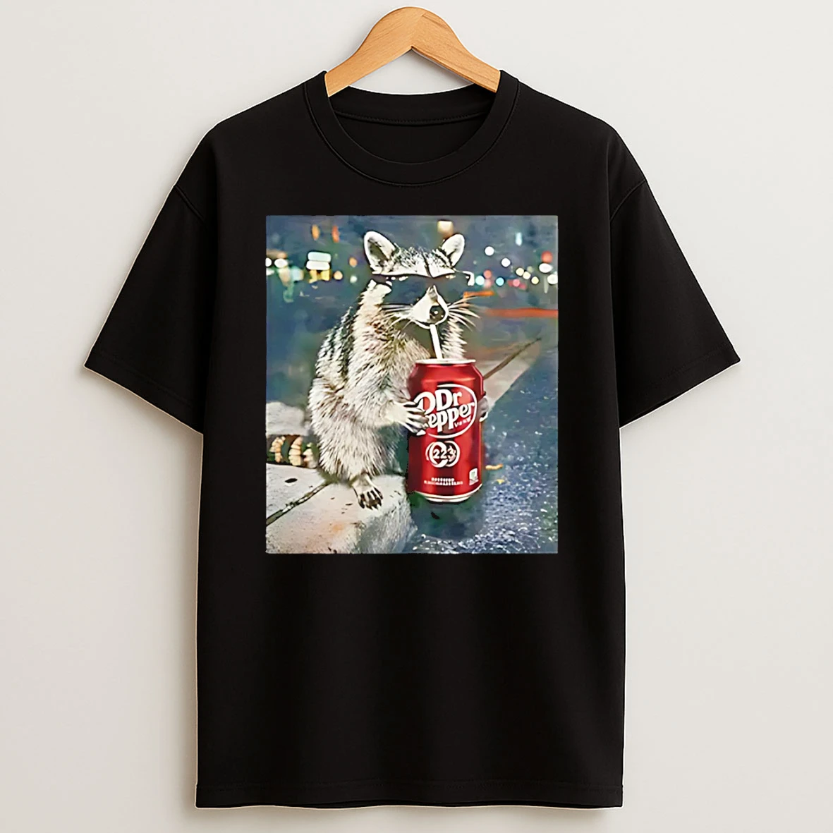 Raccoon Drinking Dr Pepper Meme T Shirt