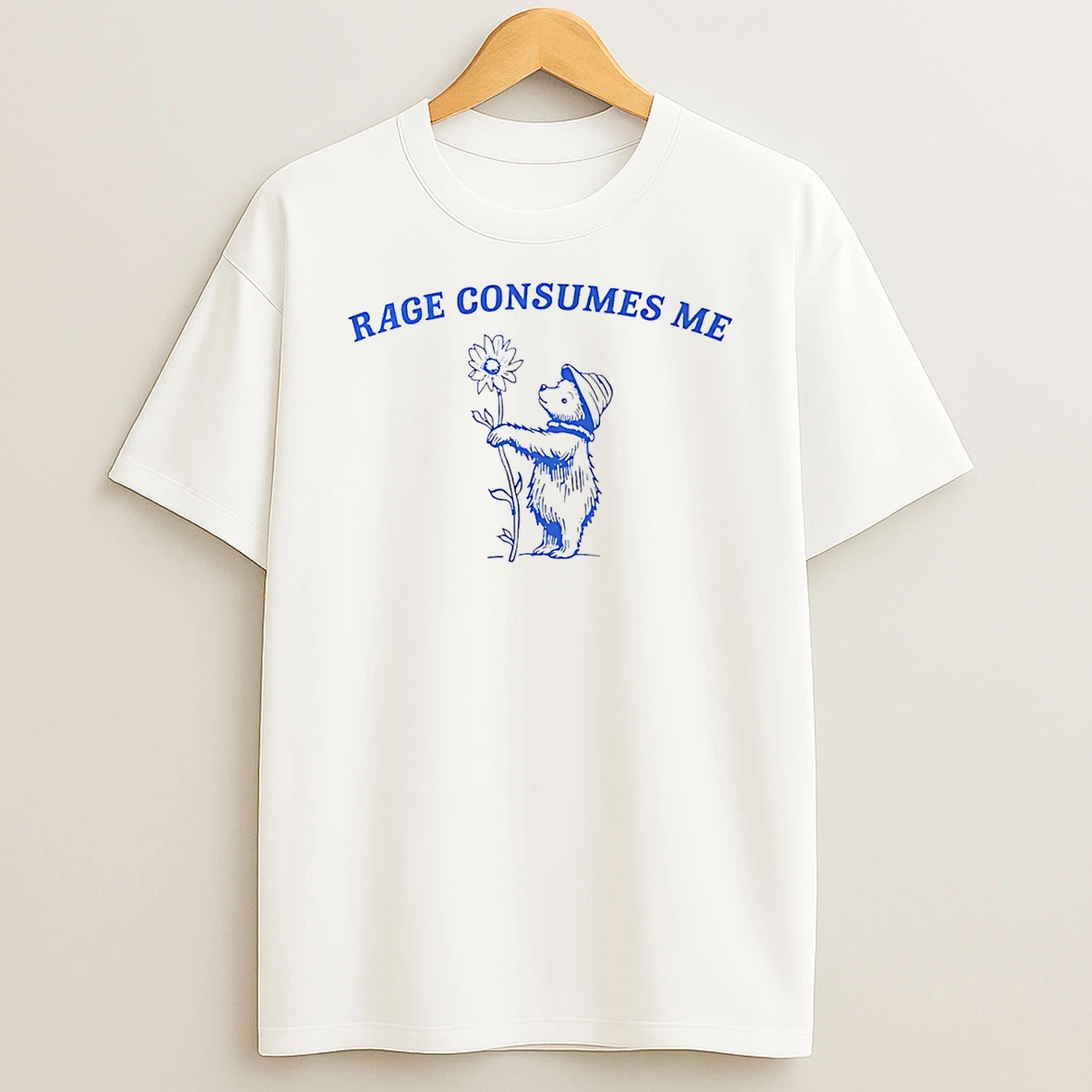 Rage Consumes Me Bear And Flower T Shirt