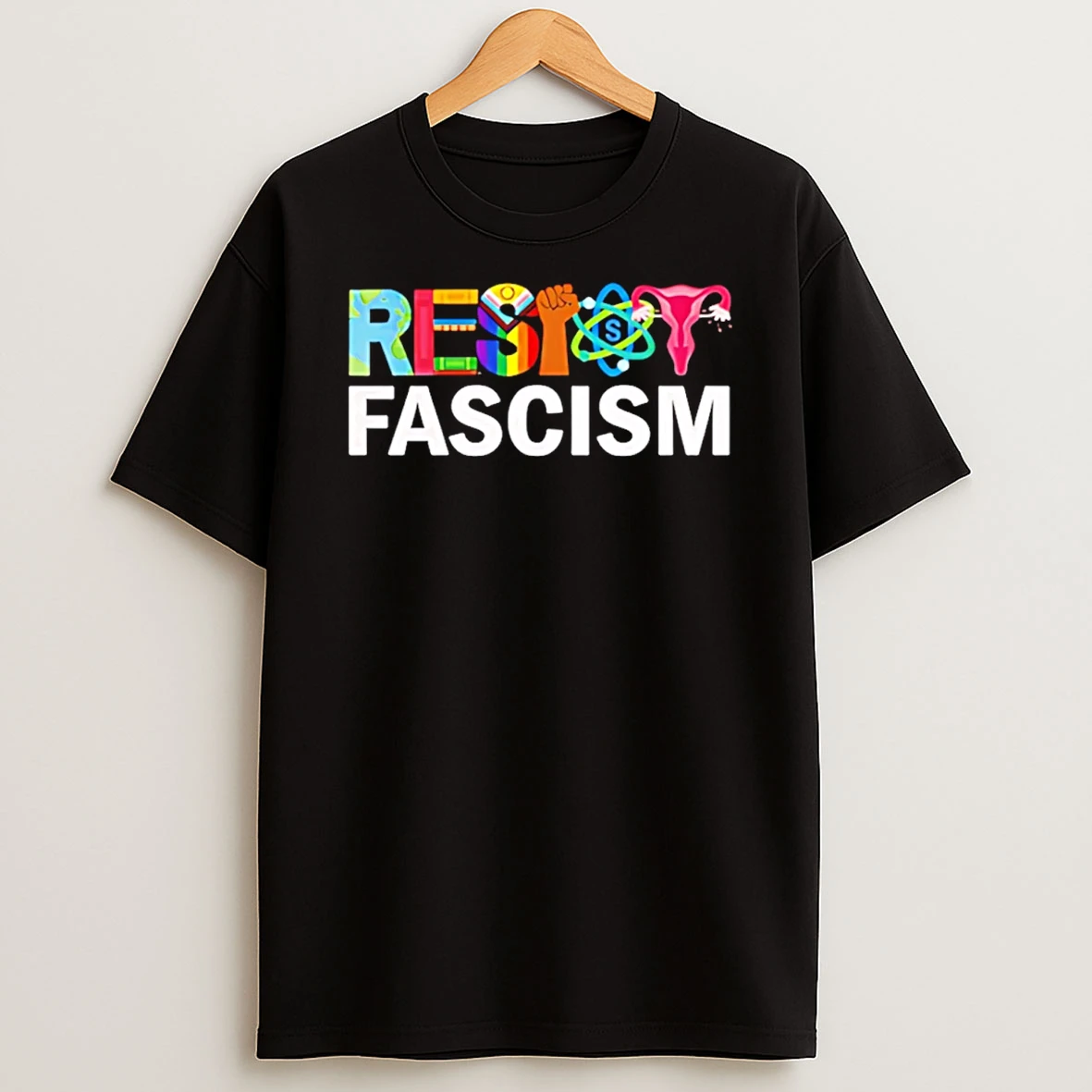 Resist Fascism Bold Statement T Shirt