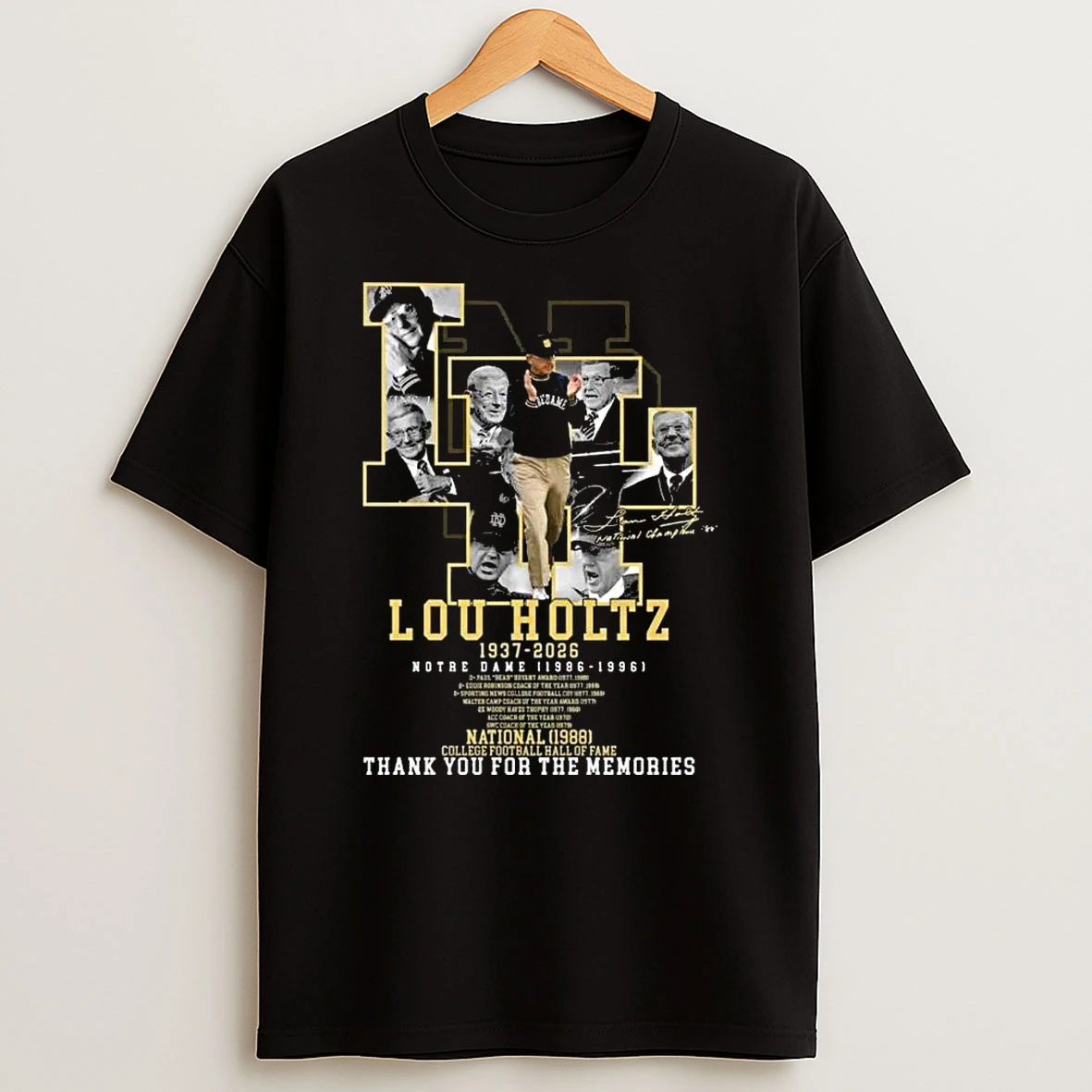 Rip Lou Holtz Legendary Coach 1937 2026 Thank You For The Memories Signature T Shirt