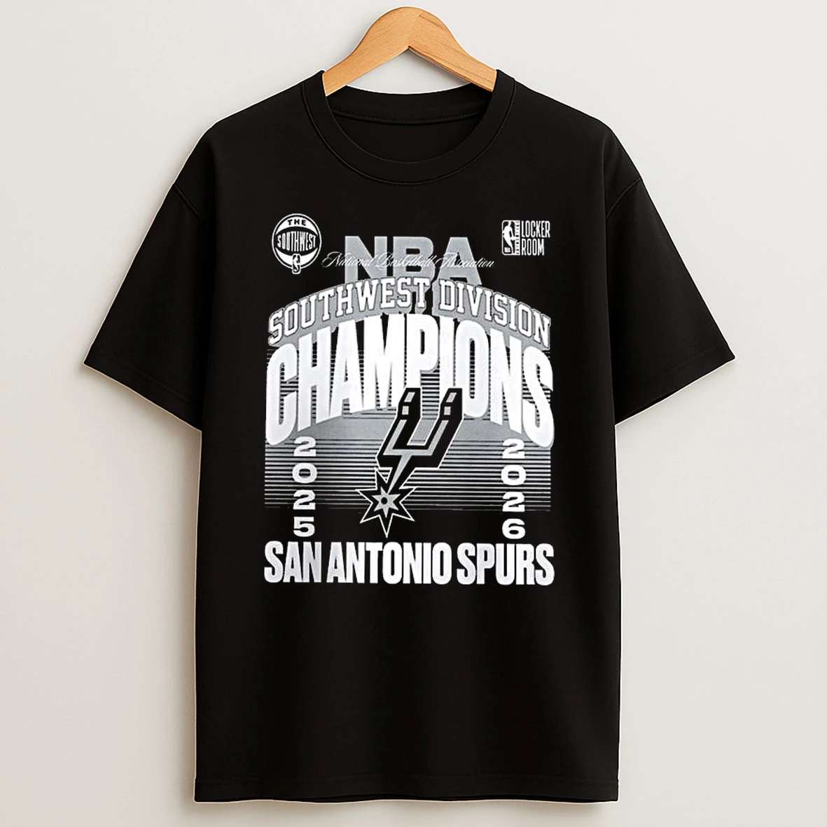 San Antonio Spurs Black 2026 Nba Southwest Division Champions Locker Room T Shirt
