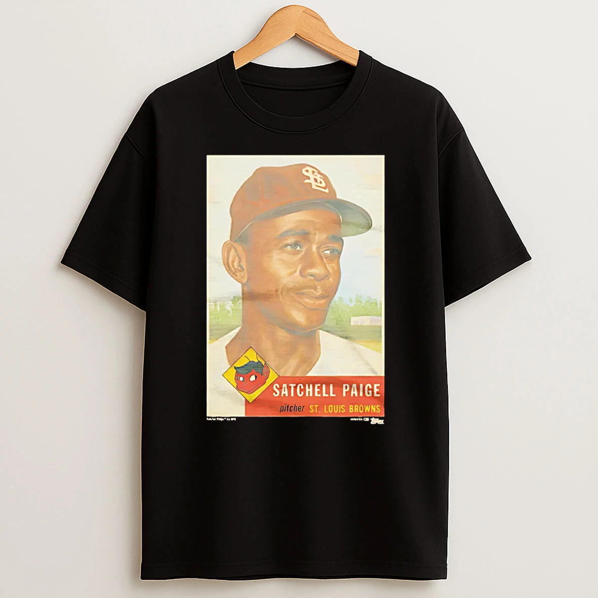 Satchel Paige Browns 1953 Topps Baseball T Shirt