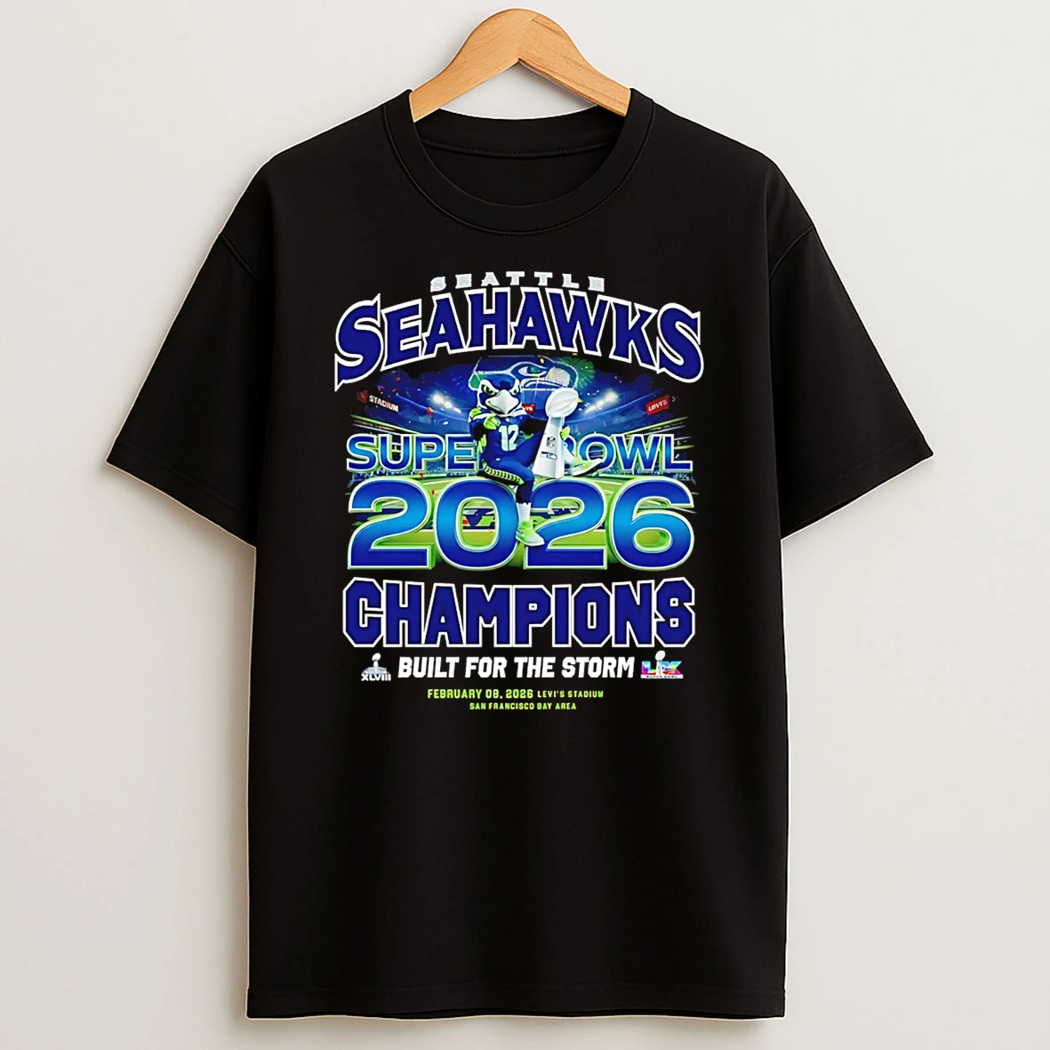 Seattle Seahawks Super Bowl Champions 2026 Built For The Storm T Shirt