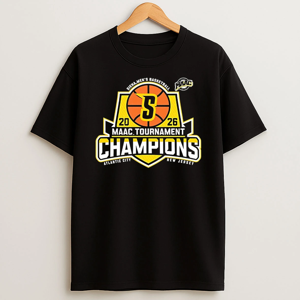 Siena Mens Basketball 2026 Maac Tournament Champions T Shirt