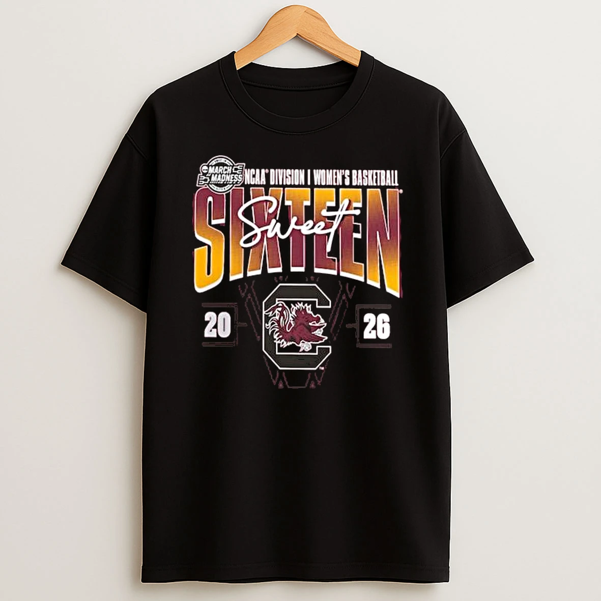 South Carolina Gamecocks 2026 Ncaa Womens Basketball Tournament March Madness Sweet 16 T Shirt