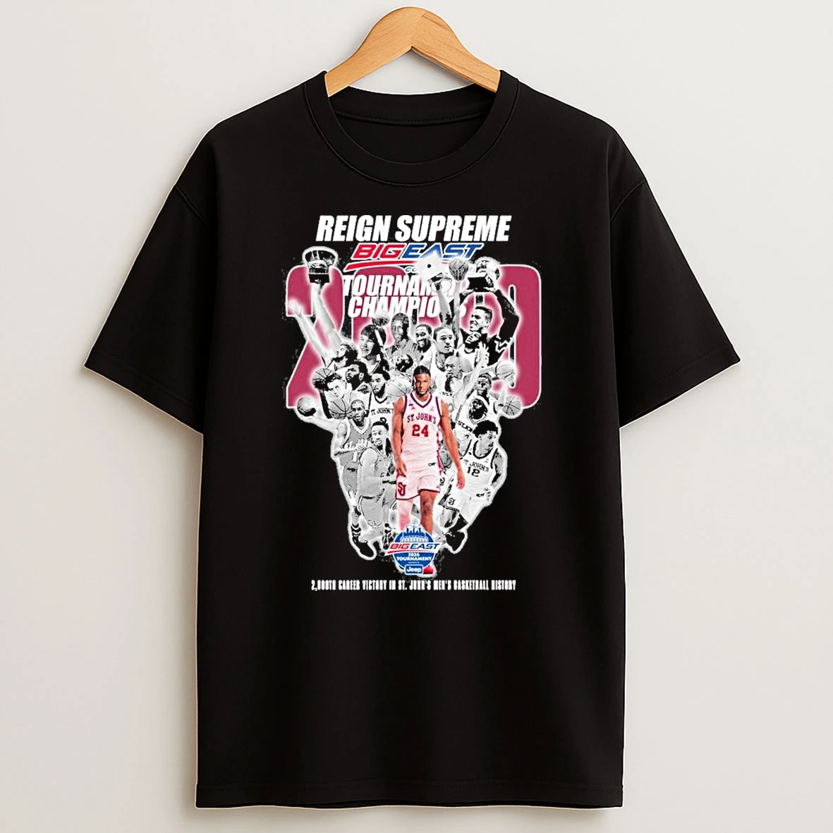 St Johns Red Storm 2026 Reign Supreme Big East Tournament Champions T Shirt