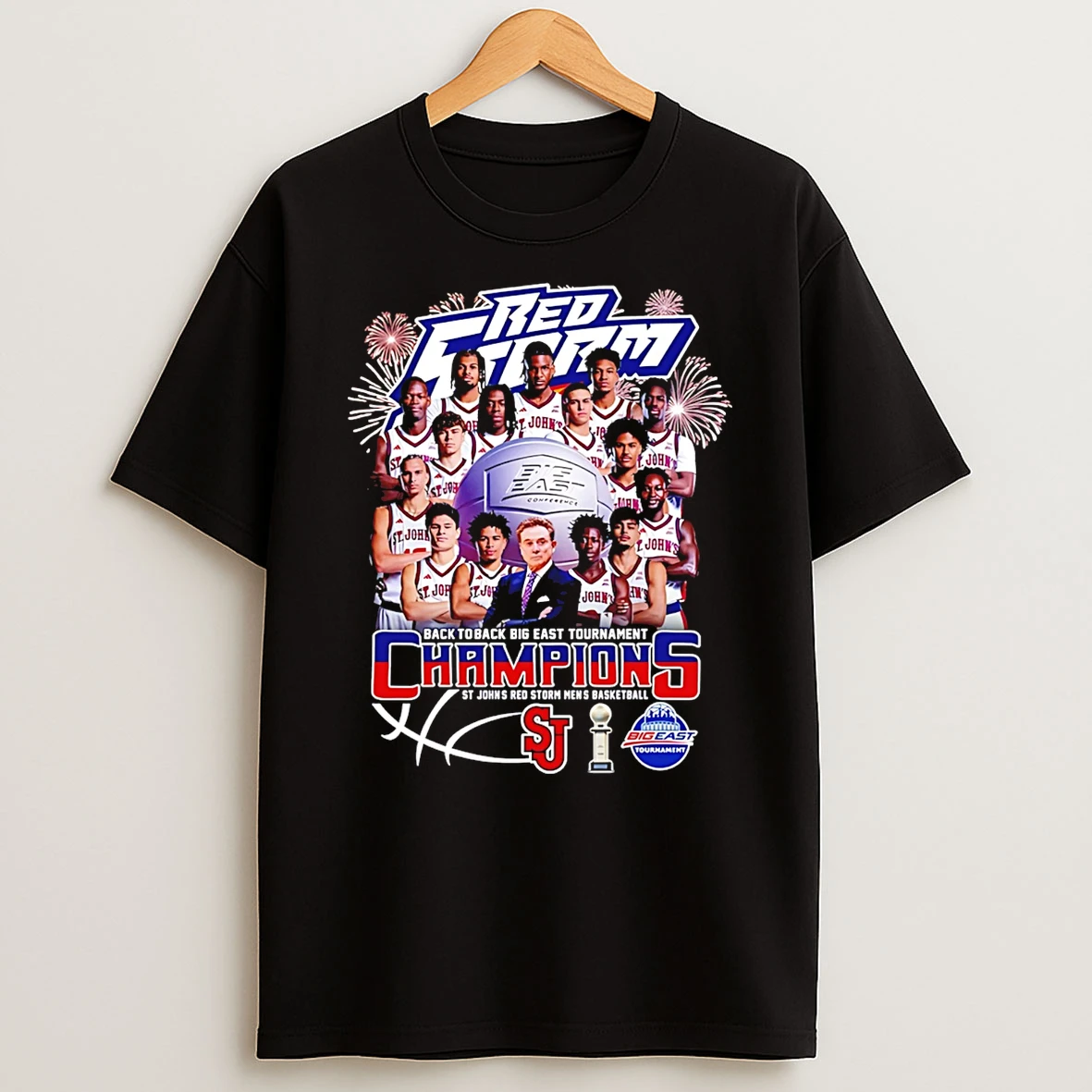 St Johns Red Storm Basketball 2026 Back To Back Big East Tournament Champions T Shirt