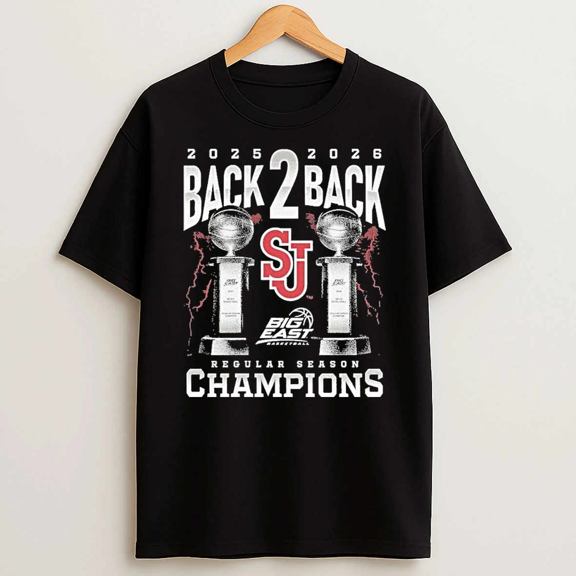 St Johns Red Storm Big East Back To Back Regular Season Champions 2025 2026 T Shirt