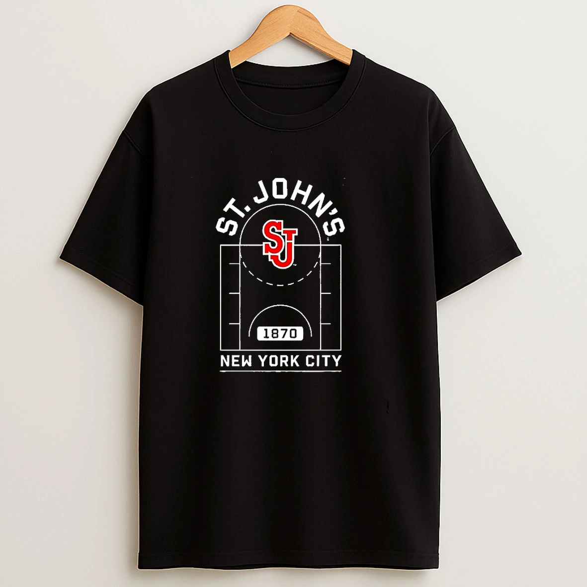 St Johns Red Storm Basketball Court 1870 New York City T Shirt