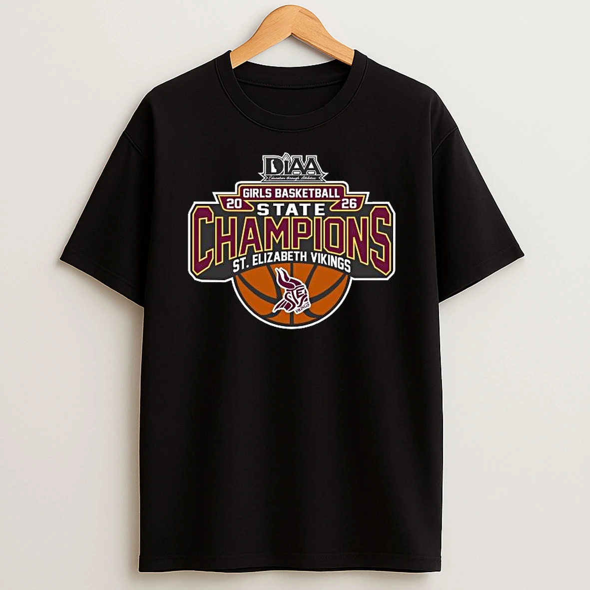 St Elizabeth Vikings 2026 Girls Basketball State Champions T Shirt